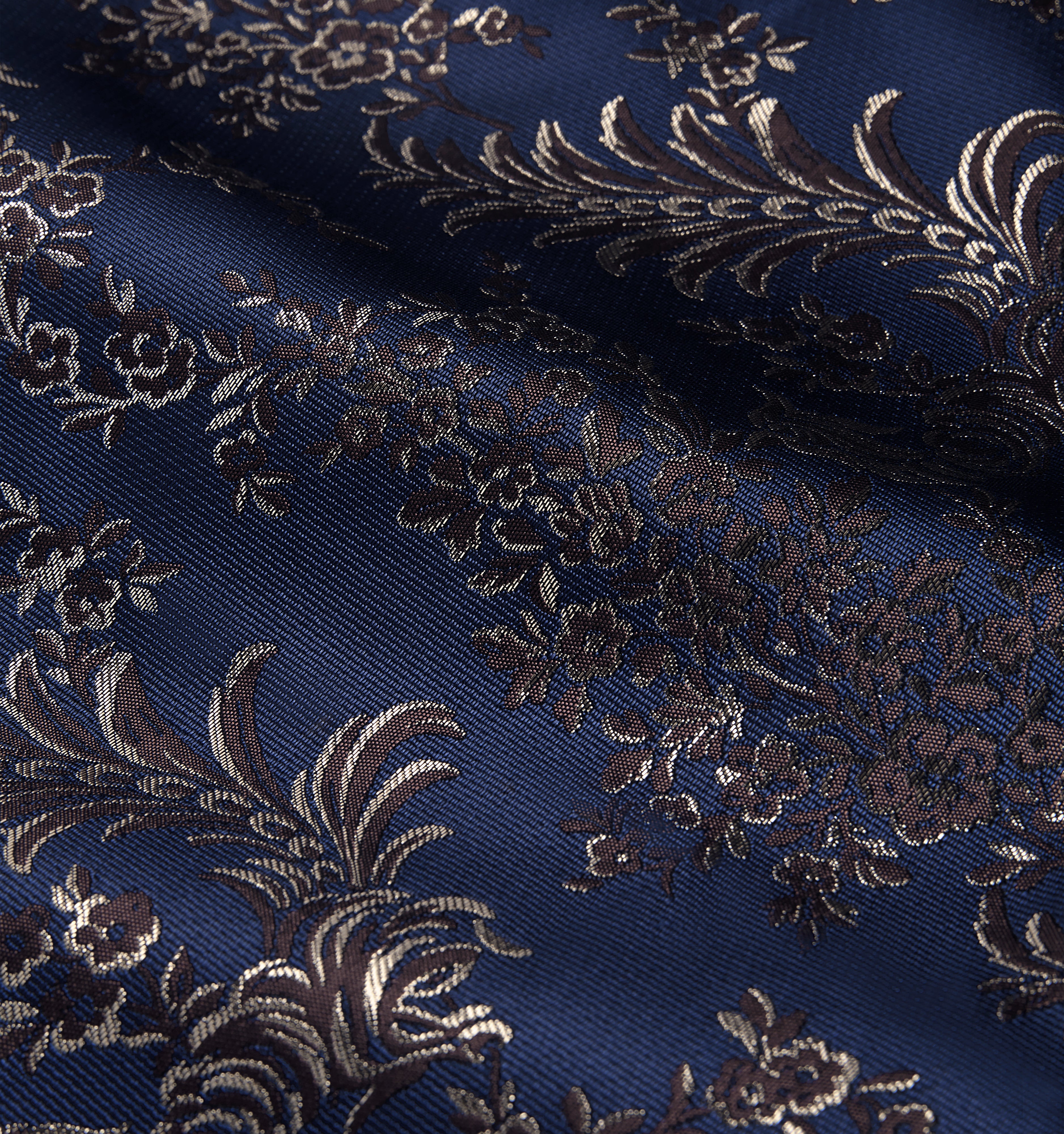 The Hallie Skirt - Navy Bird Brocade