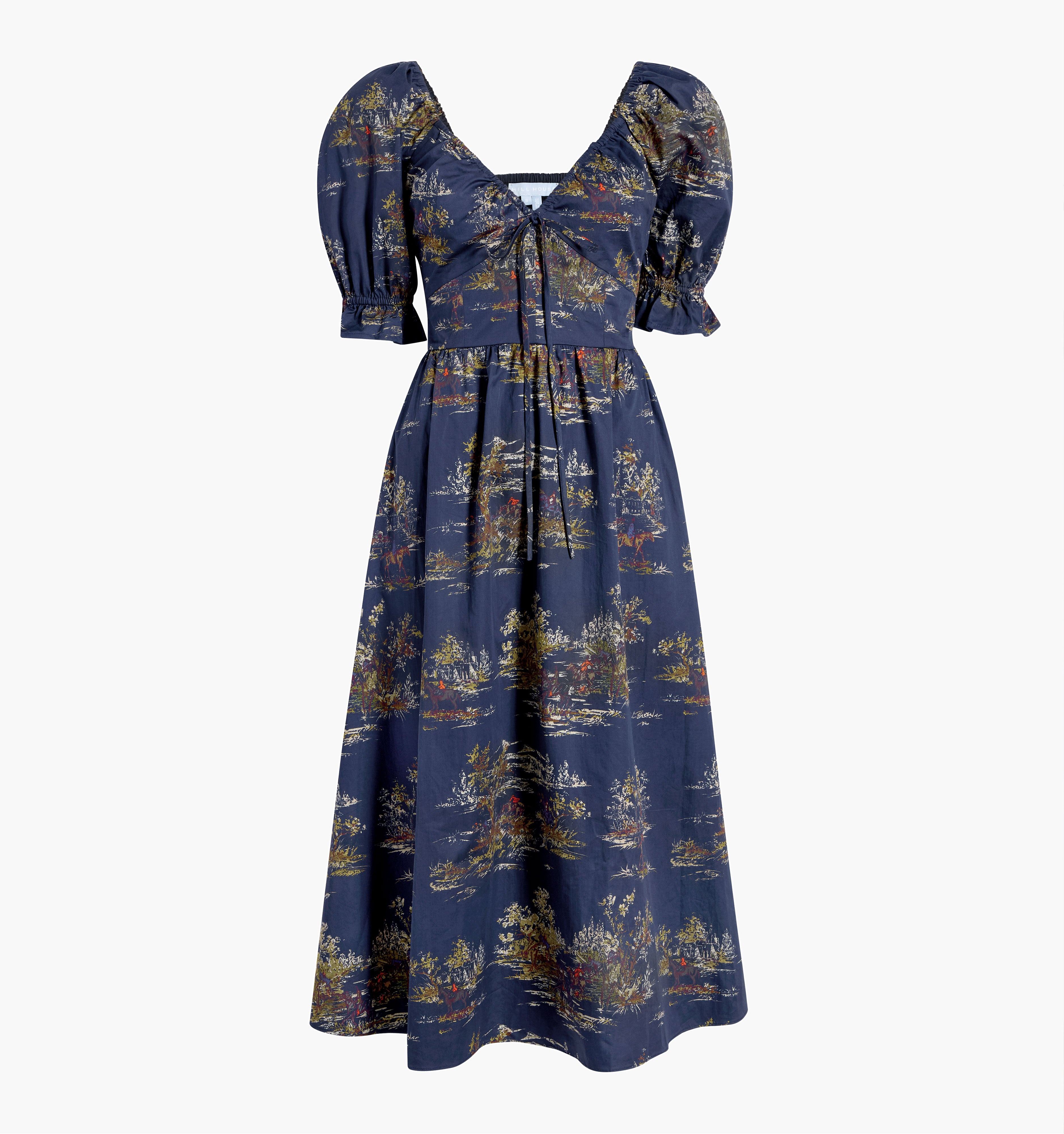 The Ophelia Dress - Navy Equestrian Toile