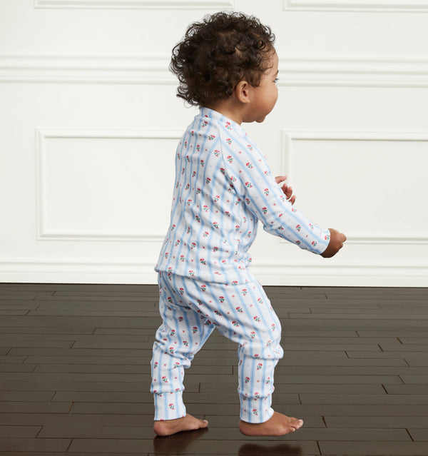 Ace wears a 12-18M in the floral stripe color:floral stripe 