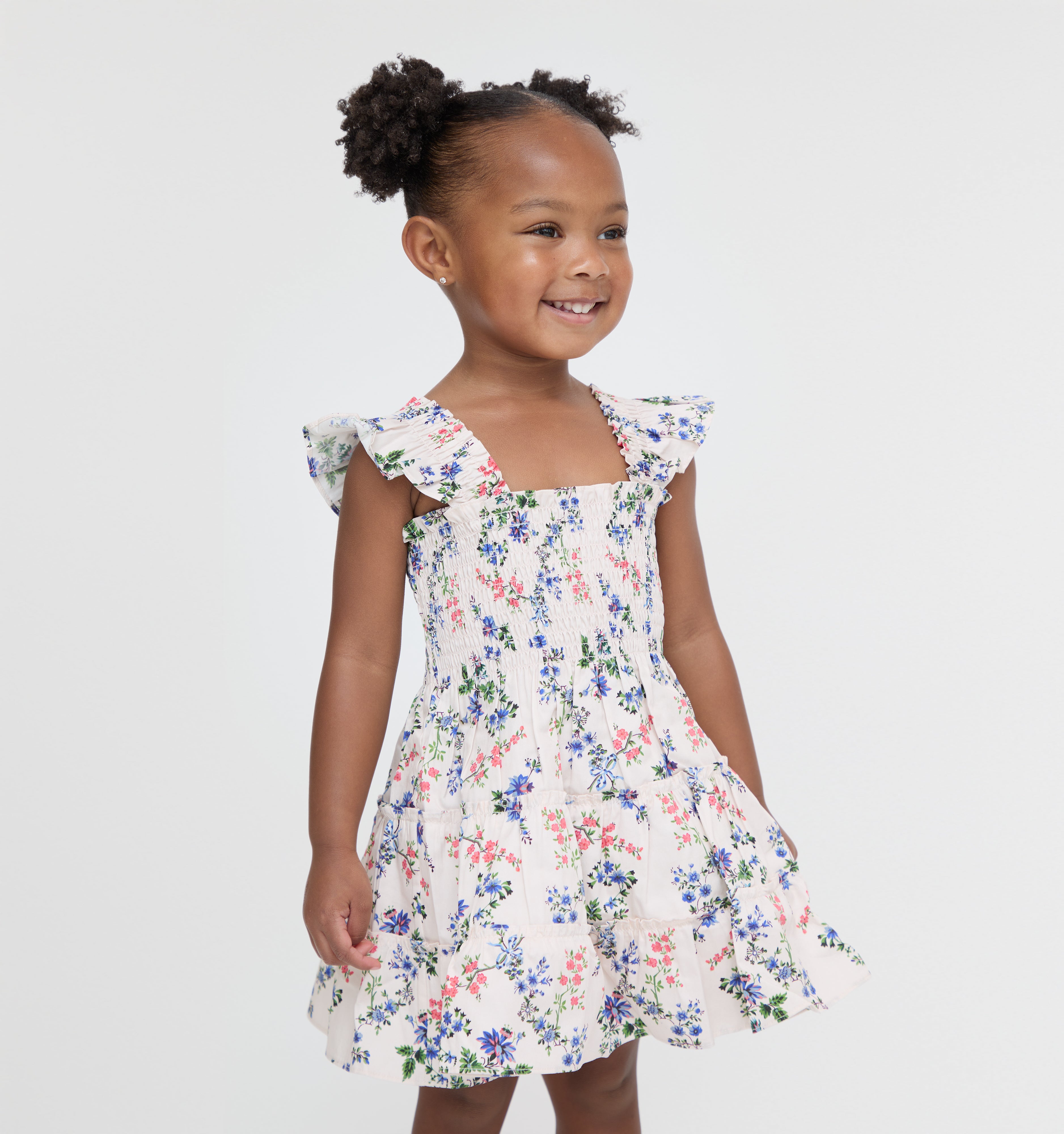 The Tiny Ellie Nap Dress - Pink Scallop Bow Chintz