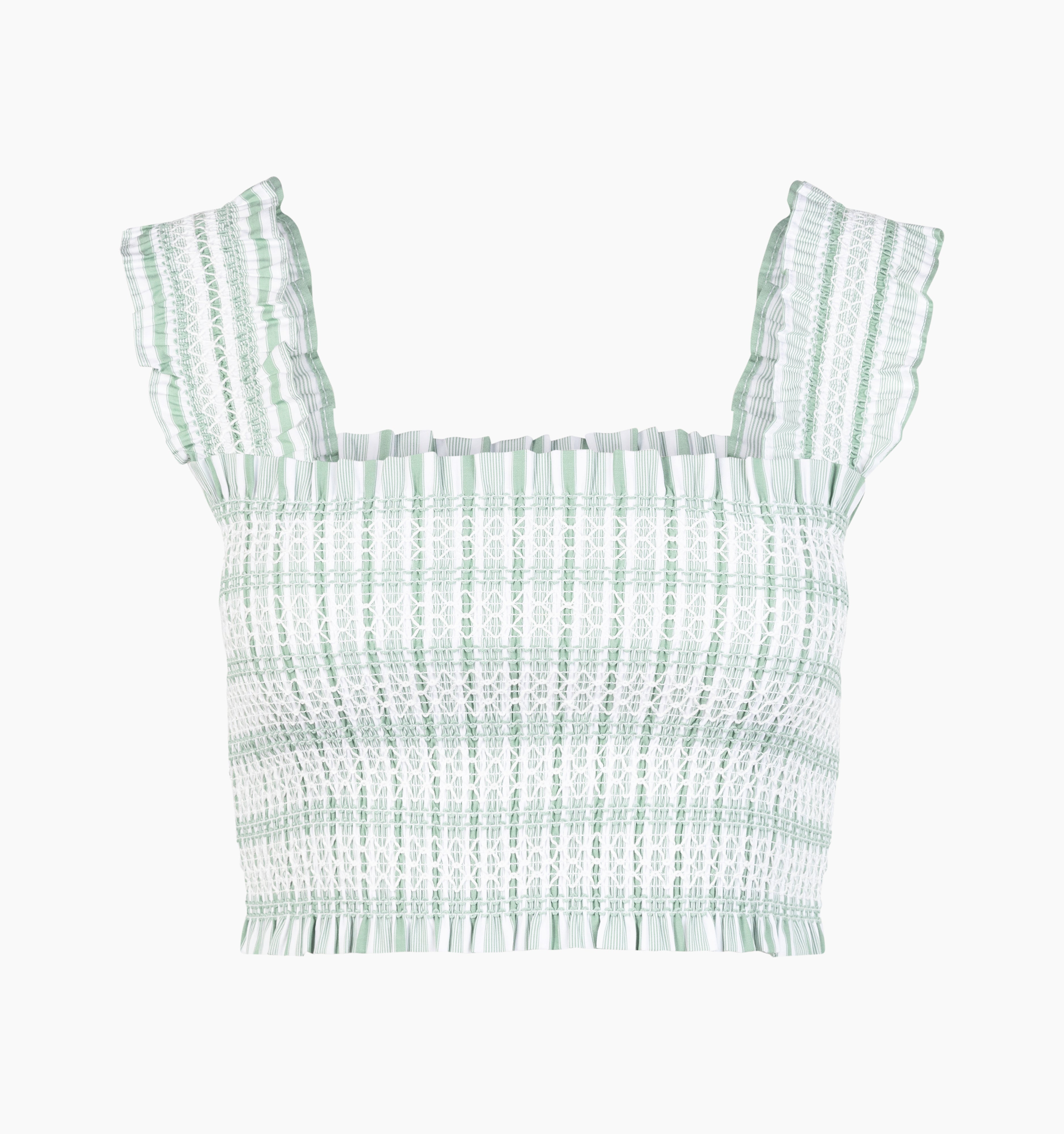 The Azalea Nap Top - Apple Green Stripe