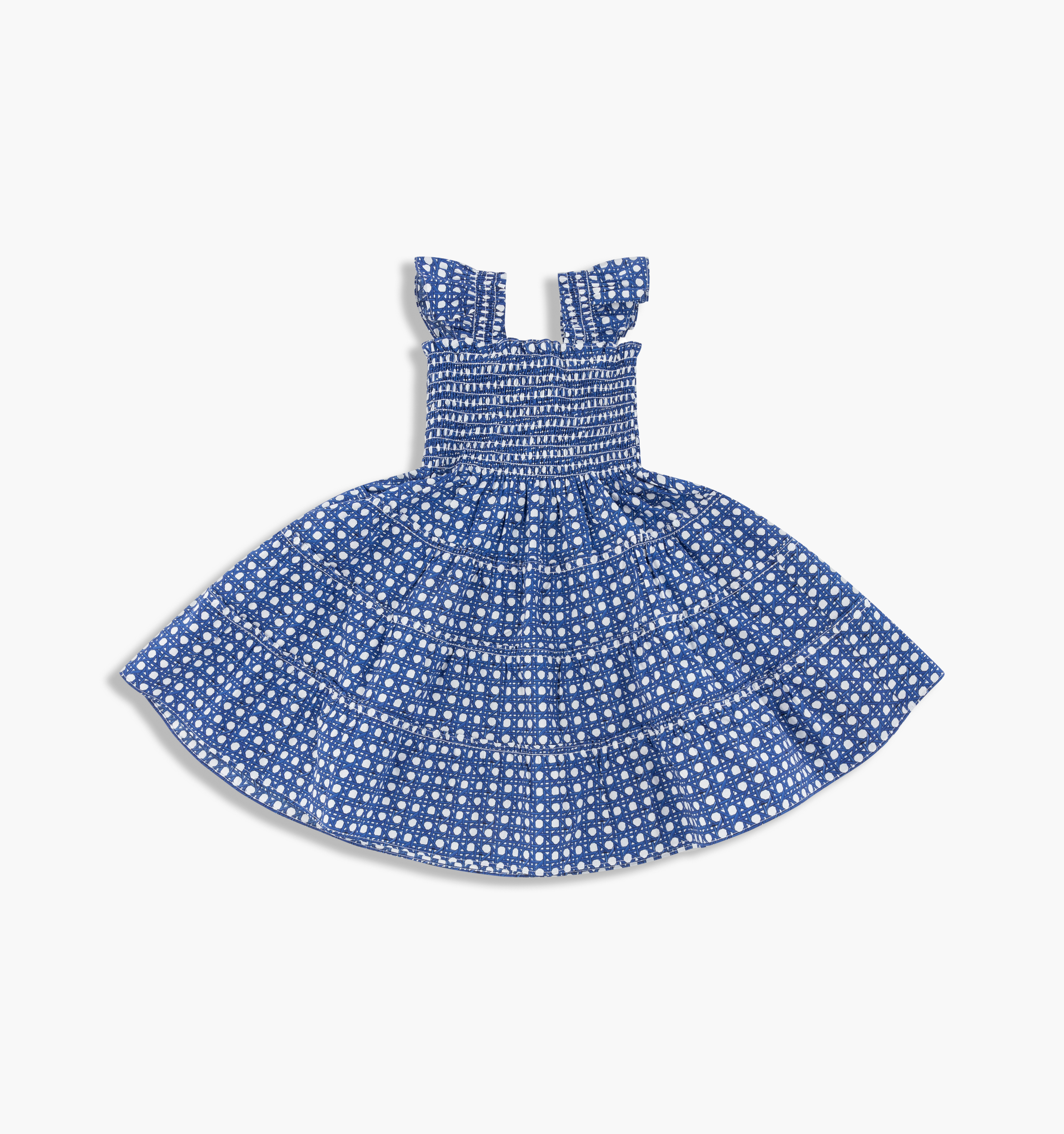The Tiny Ellie Nap Dress - Navy Basketweave Cotton Poplin