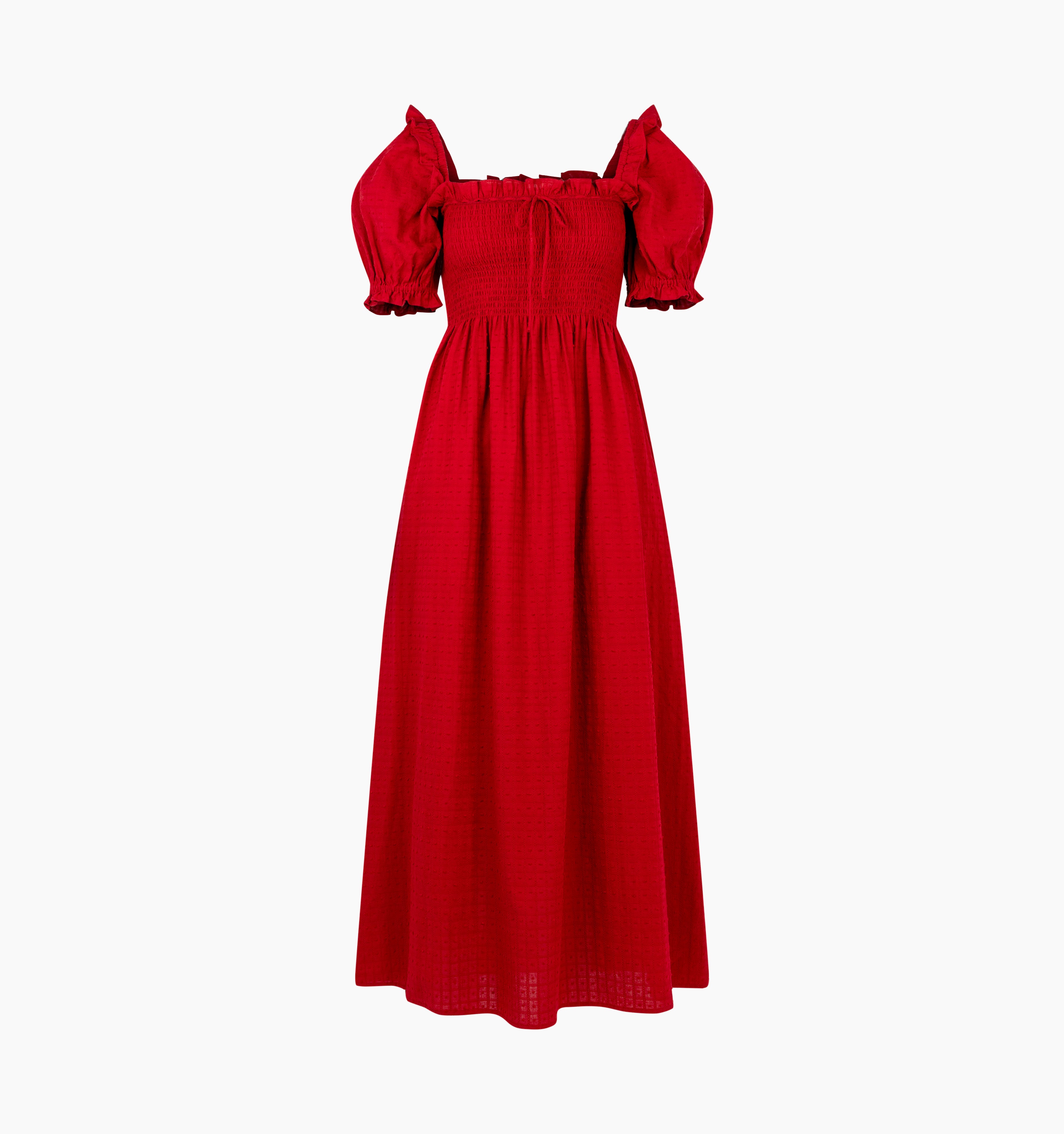 The Scarlett Nap Dress - Chili Red Textured Clip Dot