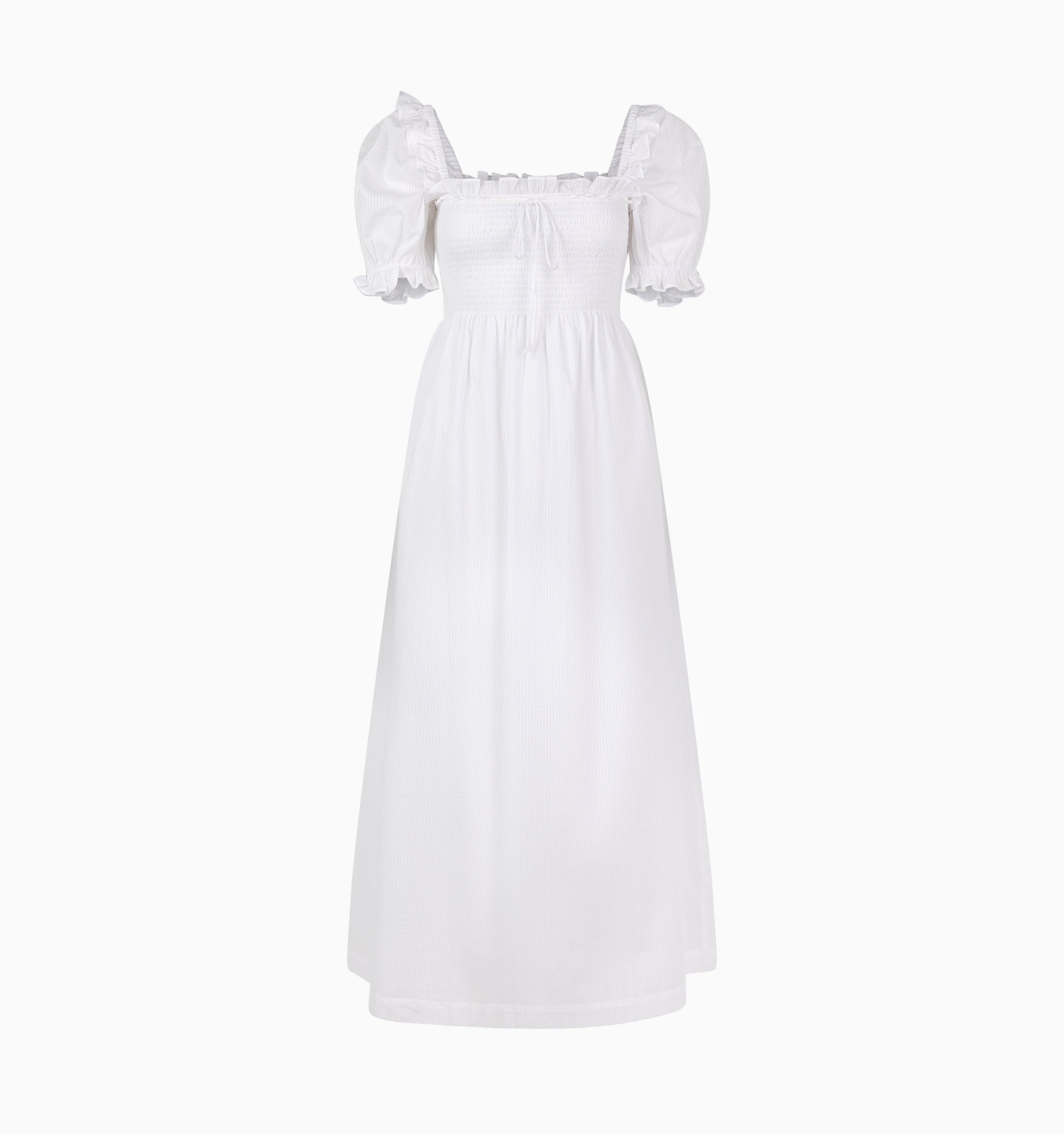 The Scarlett Nap Dress - White Shadow Stripe