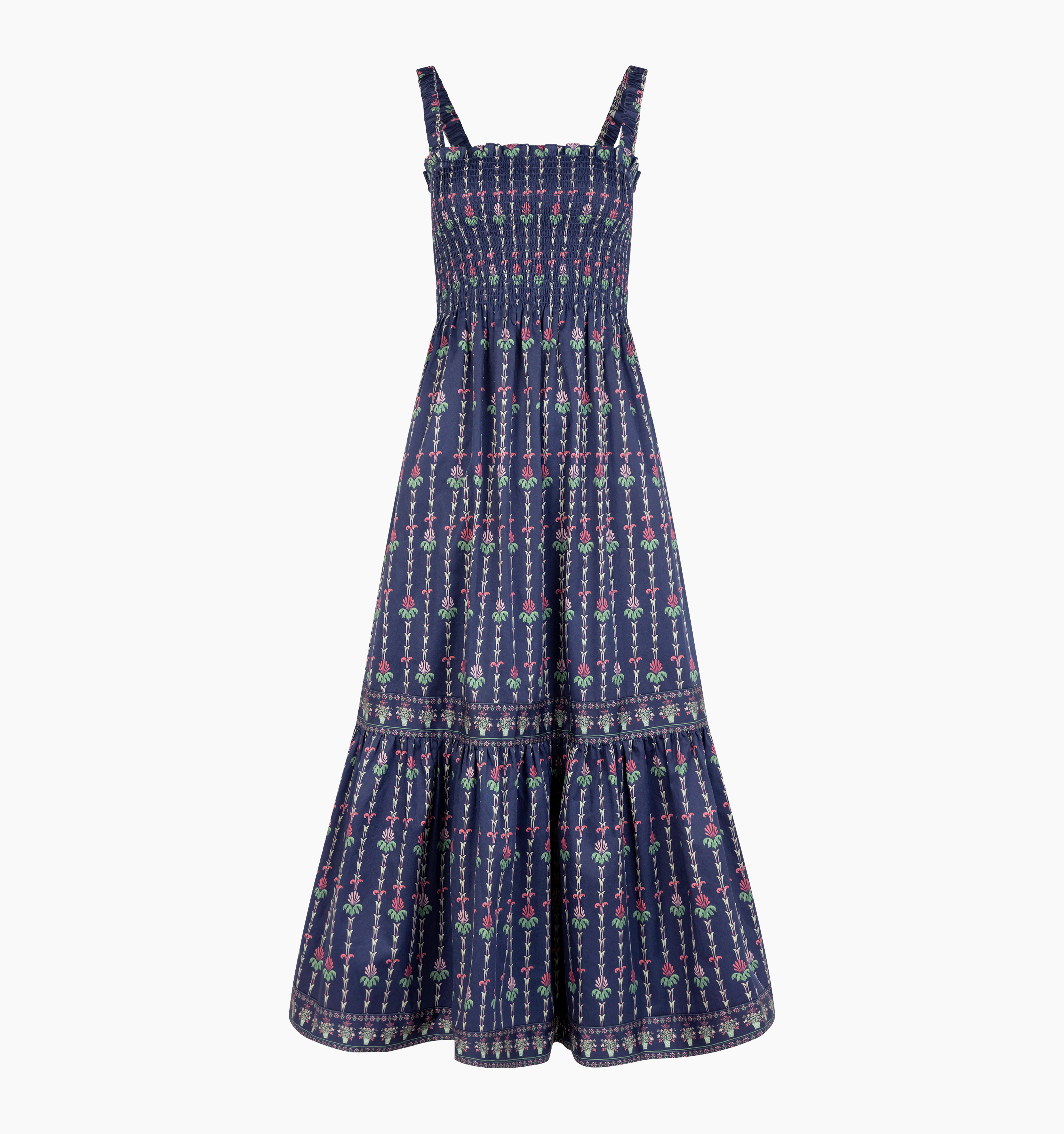The Anjuli Nap Dress - Navy Trailing Fern