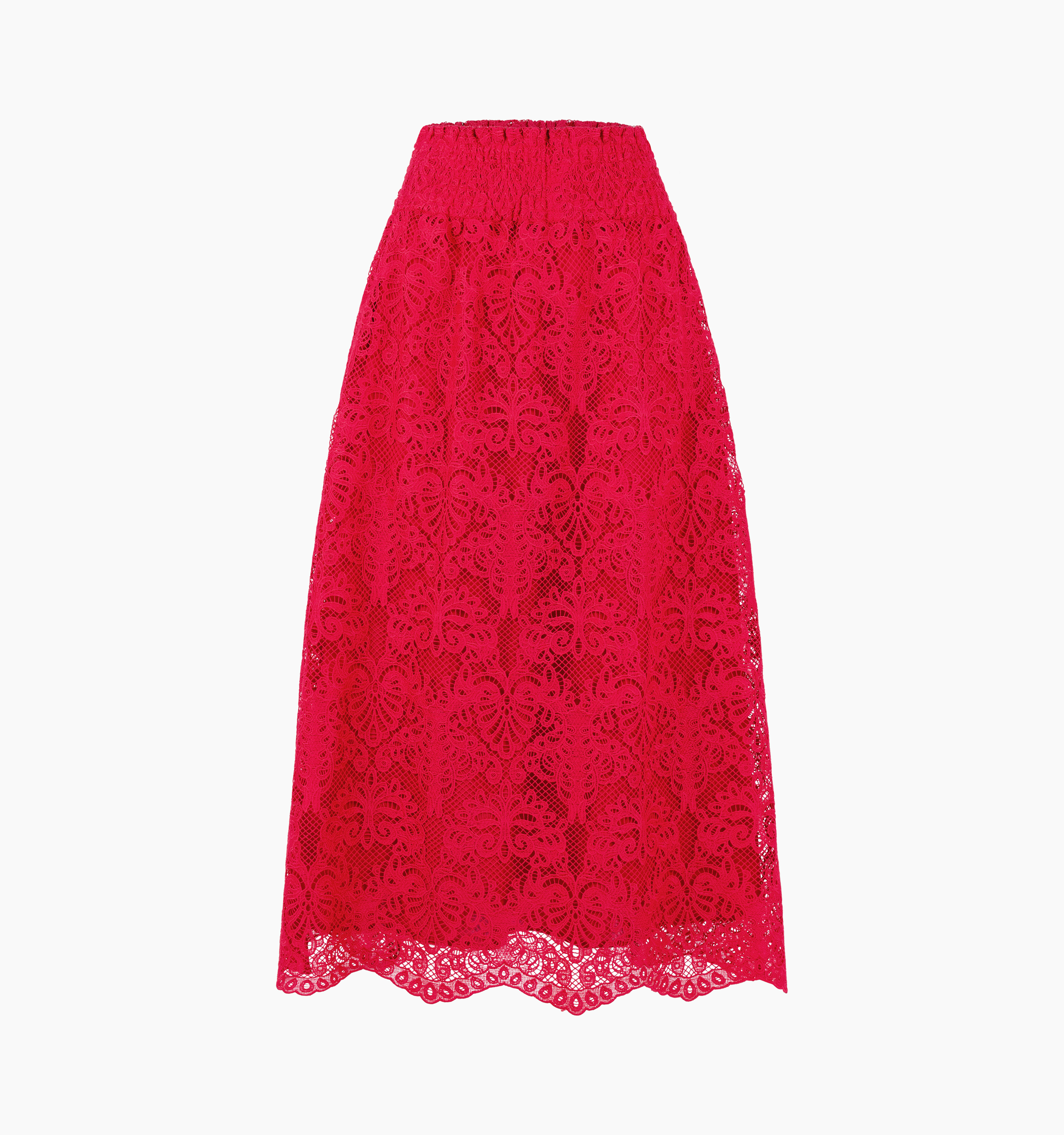 The Delphine Nap Skirt - Cerise Lace