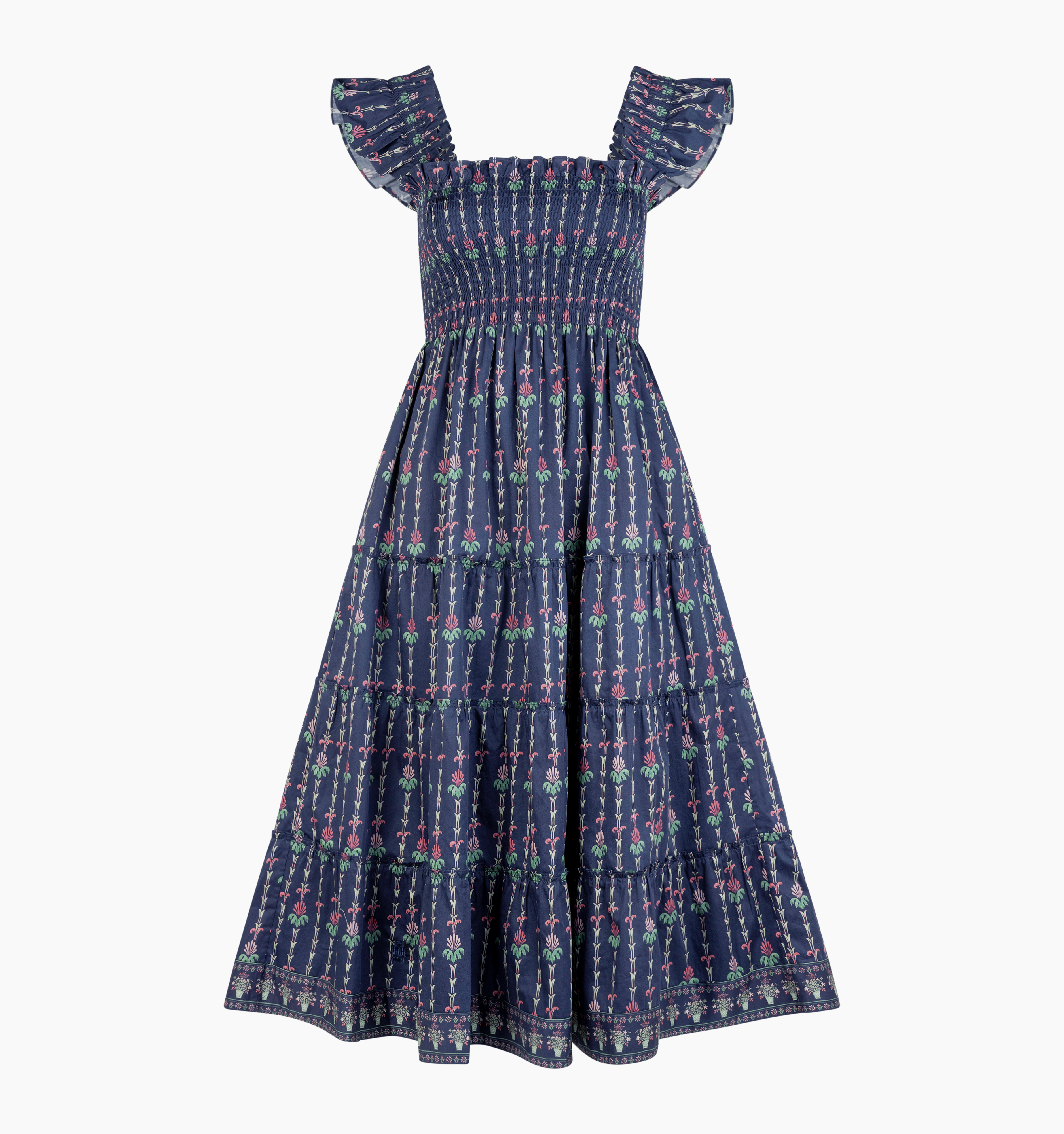 The Ellie Nap Dress - Navy Trailing Fern