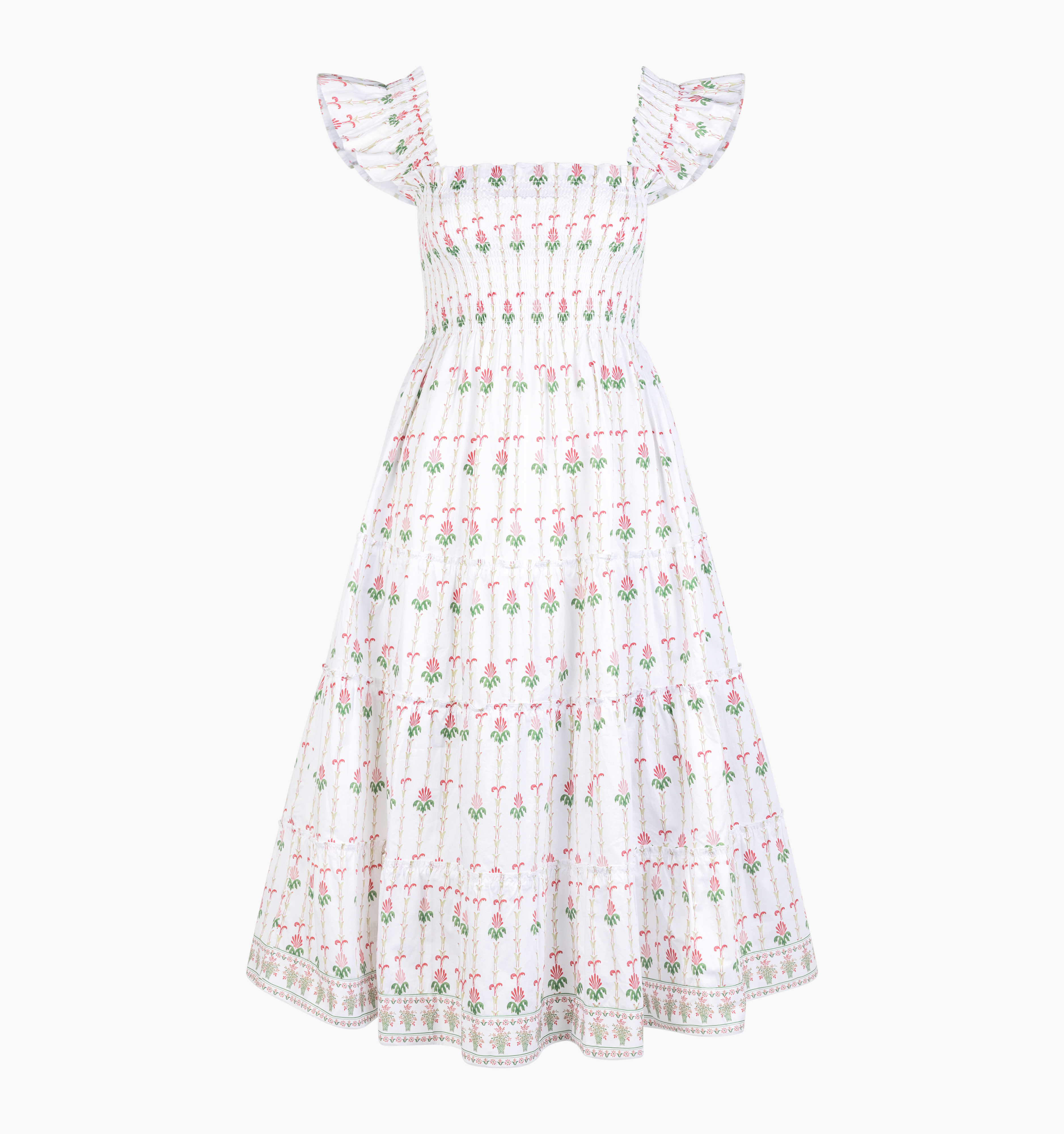 The Ellie Nap Dress - White Trailing Fern