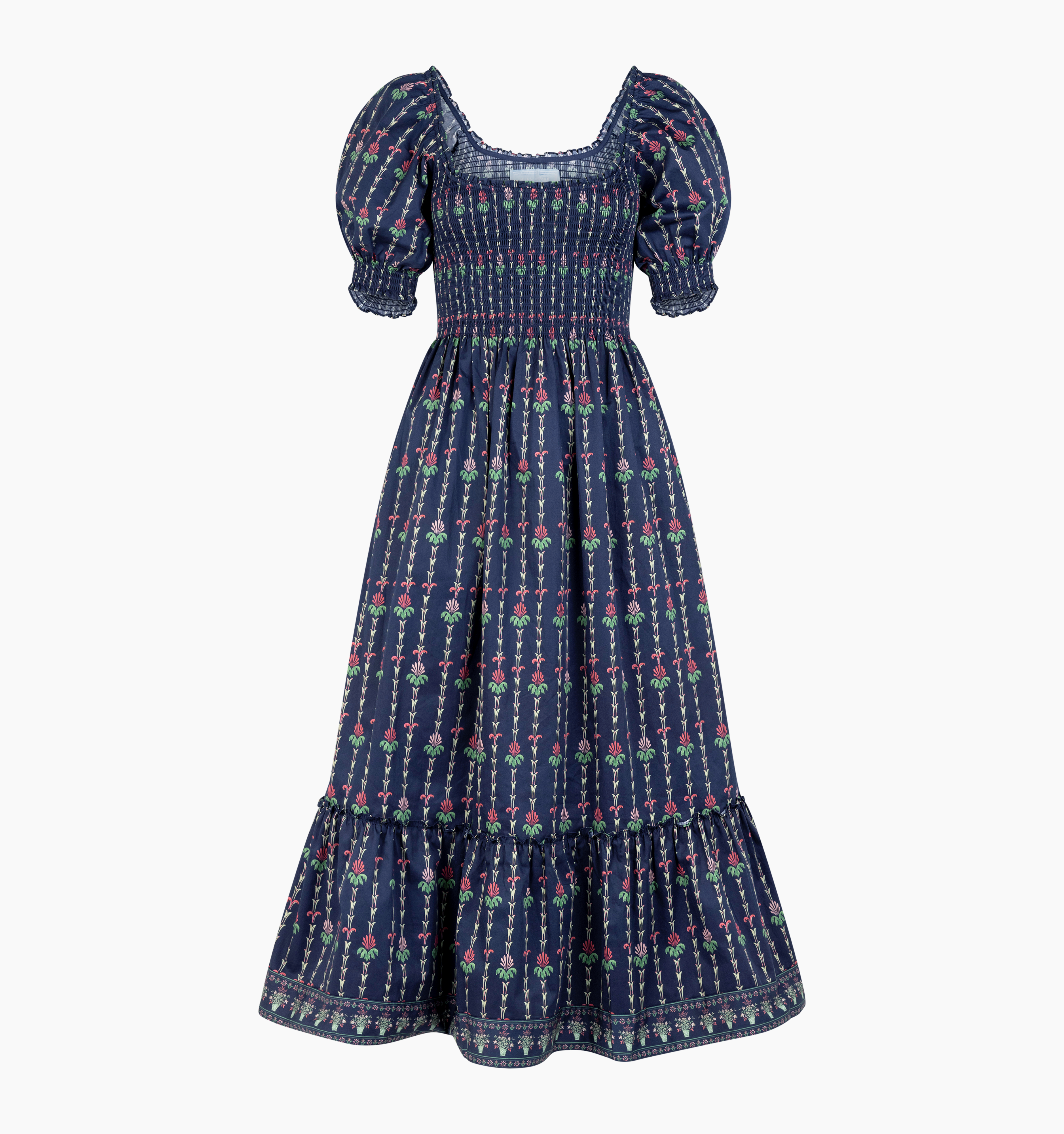 The Louisa Nap Dress - Navy Trailing Fern