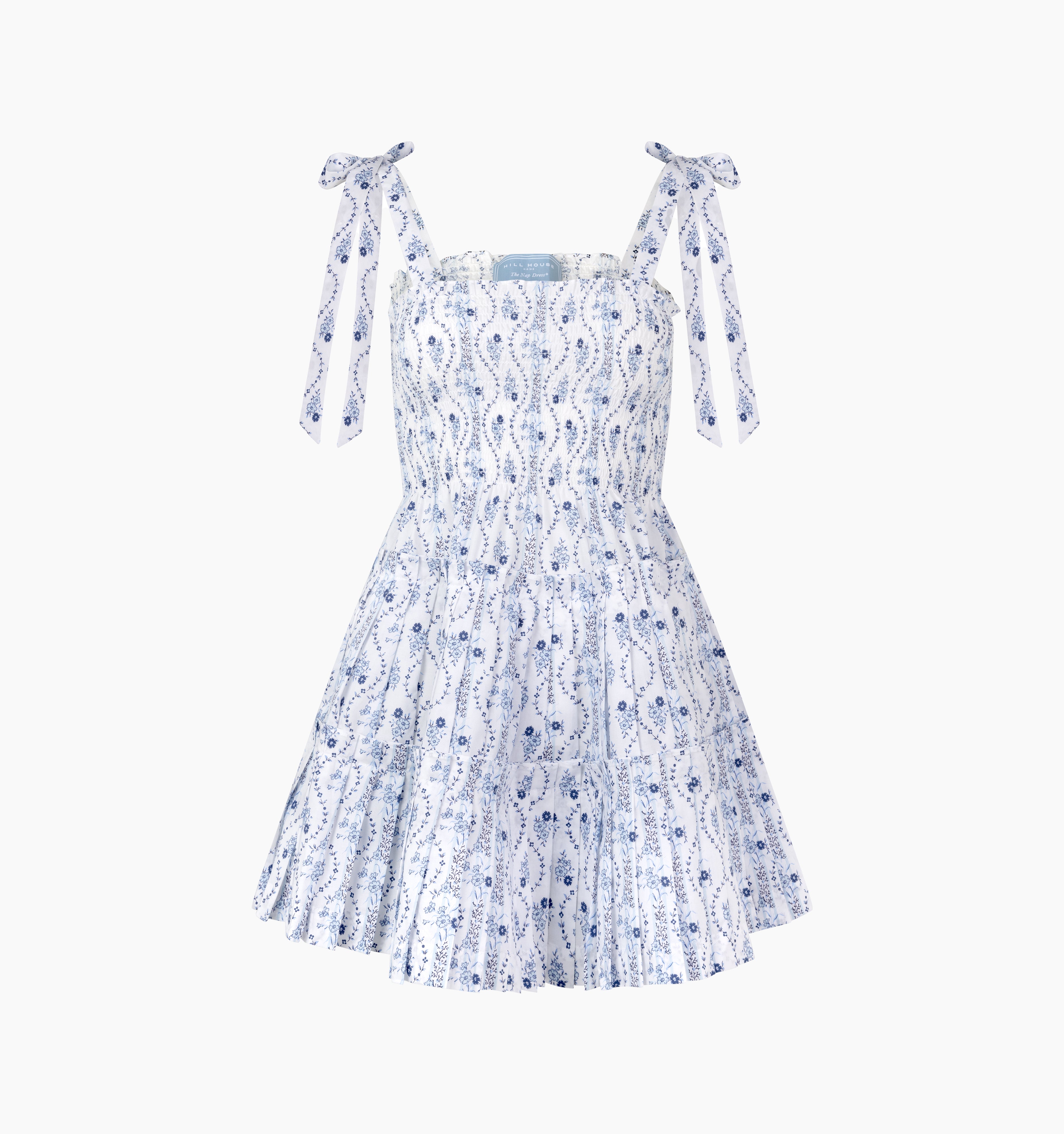 The Ribbon Charlotte Nap Dress - Blue Vine Stripe