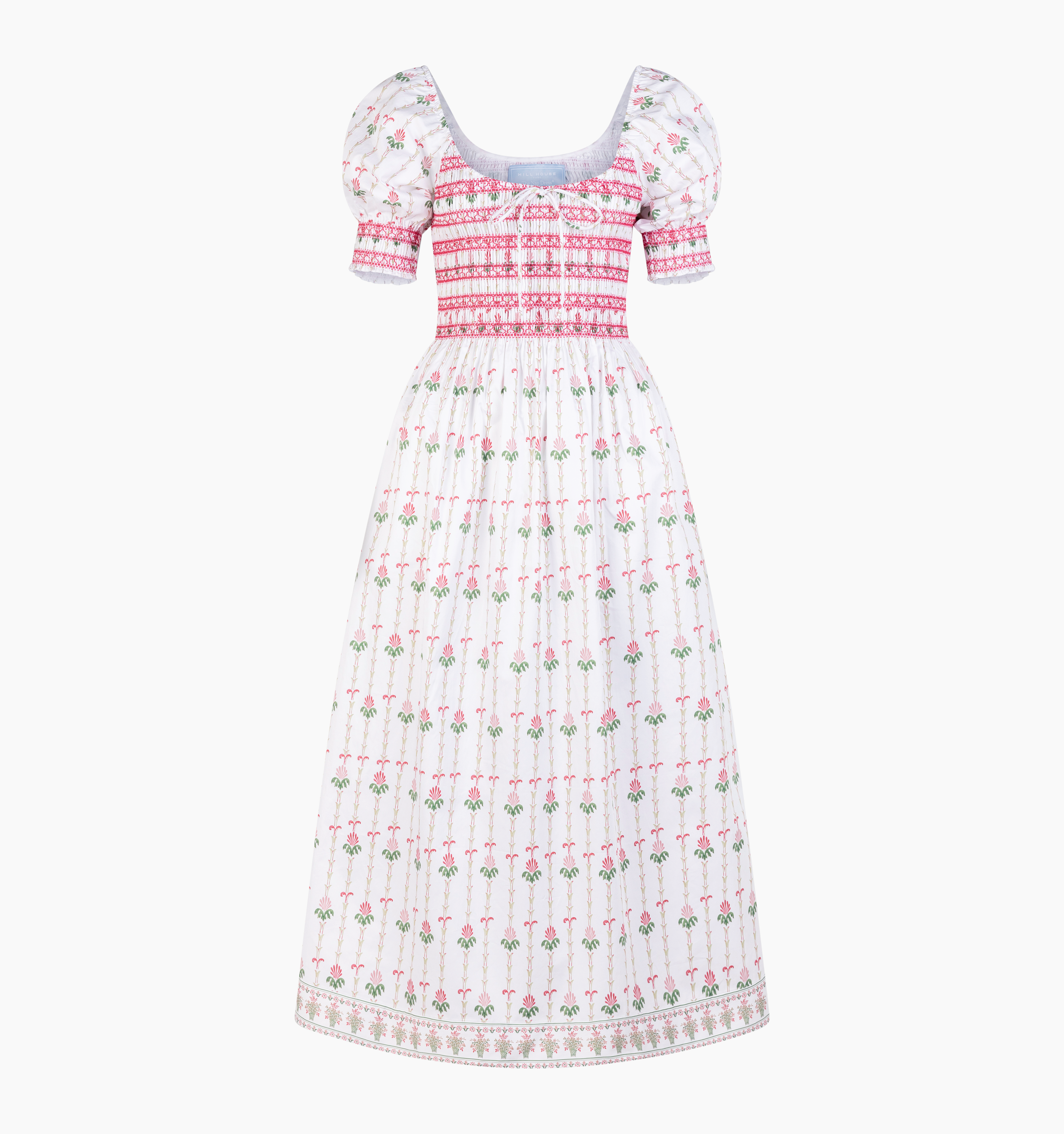 The Madeline Nap Dress - White Trailing Fern
