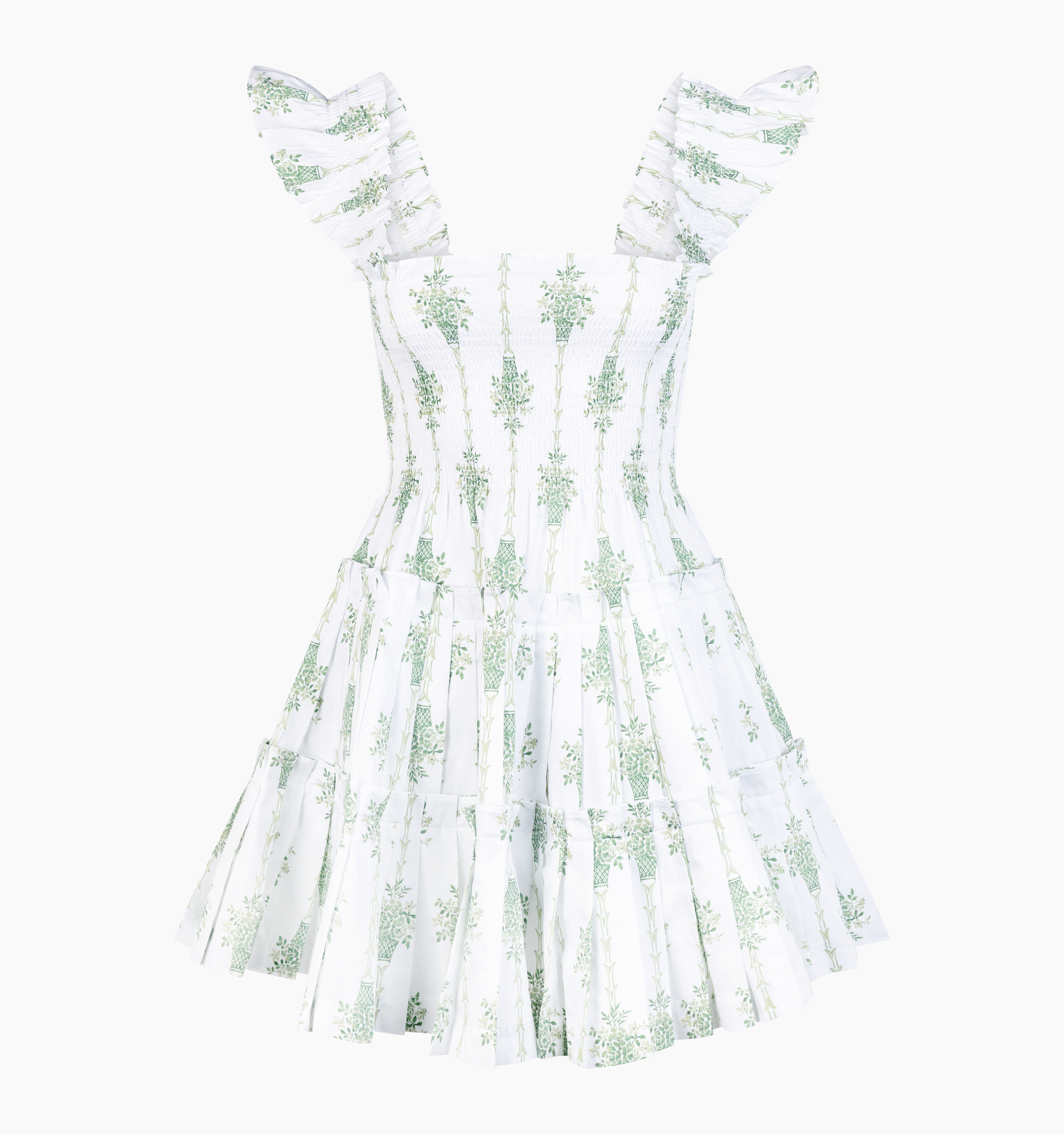 The Charlotte Nap Dress - Apple Green Basket Stripe
