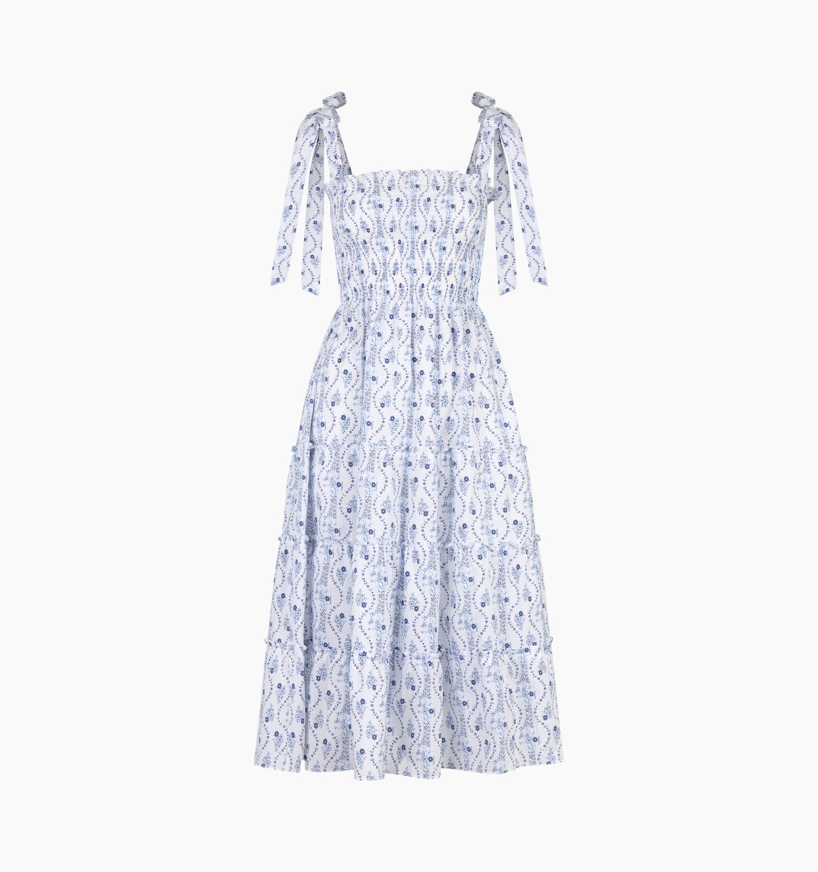 The Ribbon Ellie Nap Dress - Blue Vine Stripe