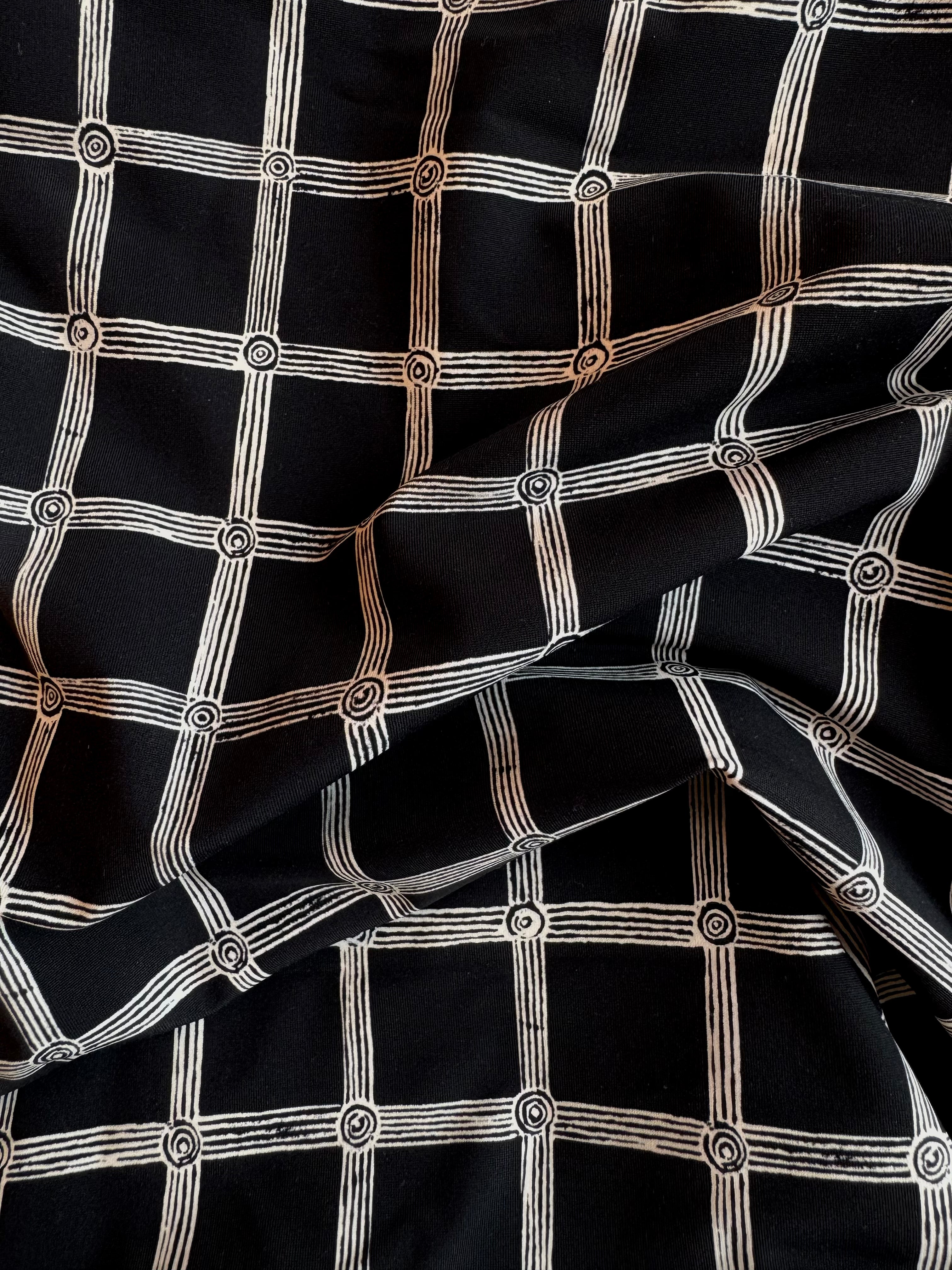 The Fleur Midi Dress - Grecian Check Jersey