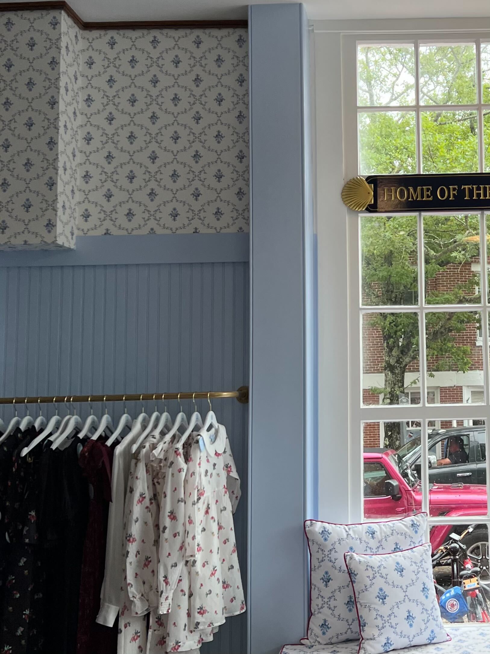 Paperweave Wallpaper - Blue Trellis – Hill House Home