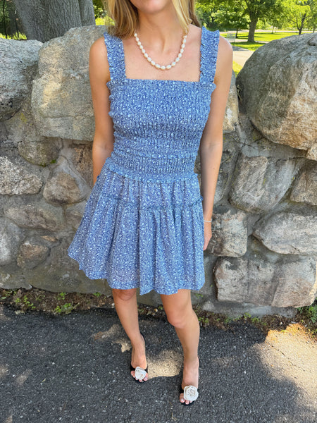 The Azalea Mini Nap Dress - Cornflower Ditsy Thistle – Hill House Home