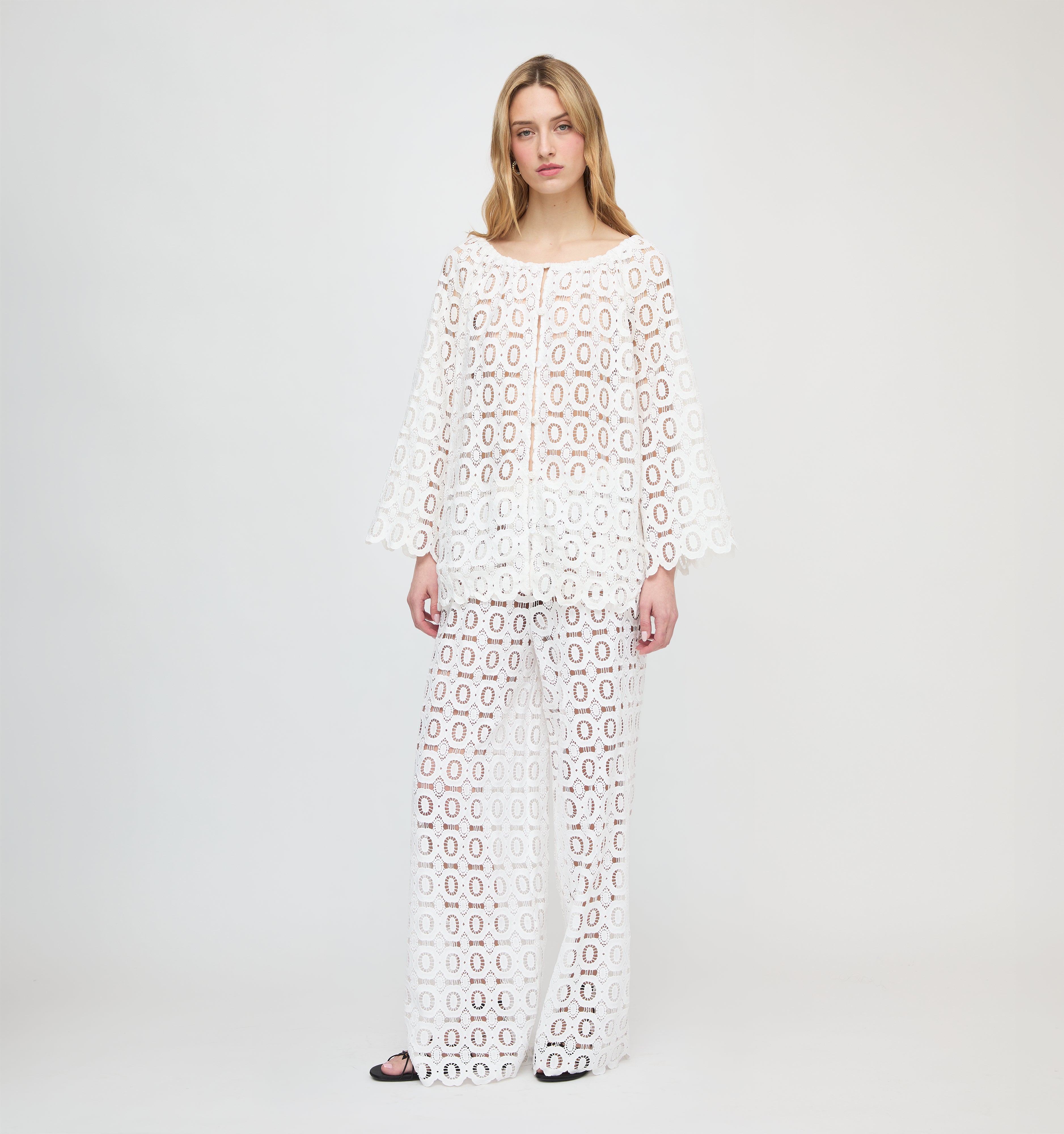 The Kaya Pool Pant - White Broderie – Hill House Home