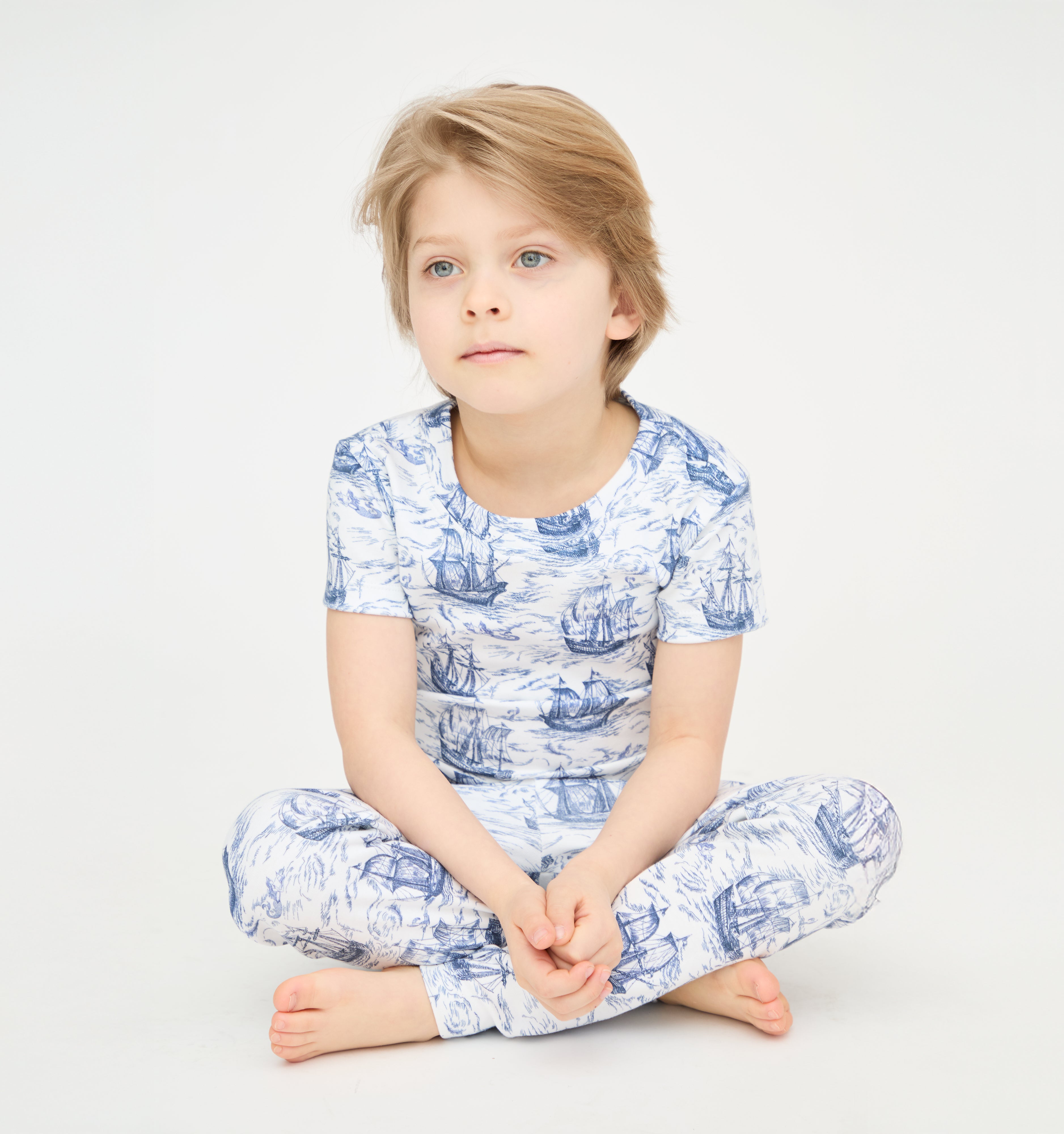 The Tiny PJ Set - Navy Mariner's Toile