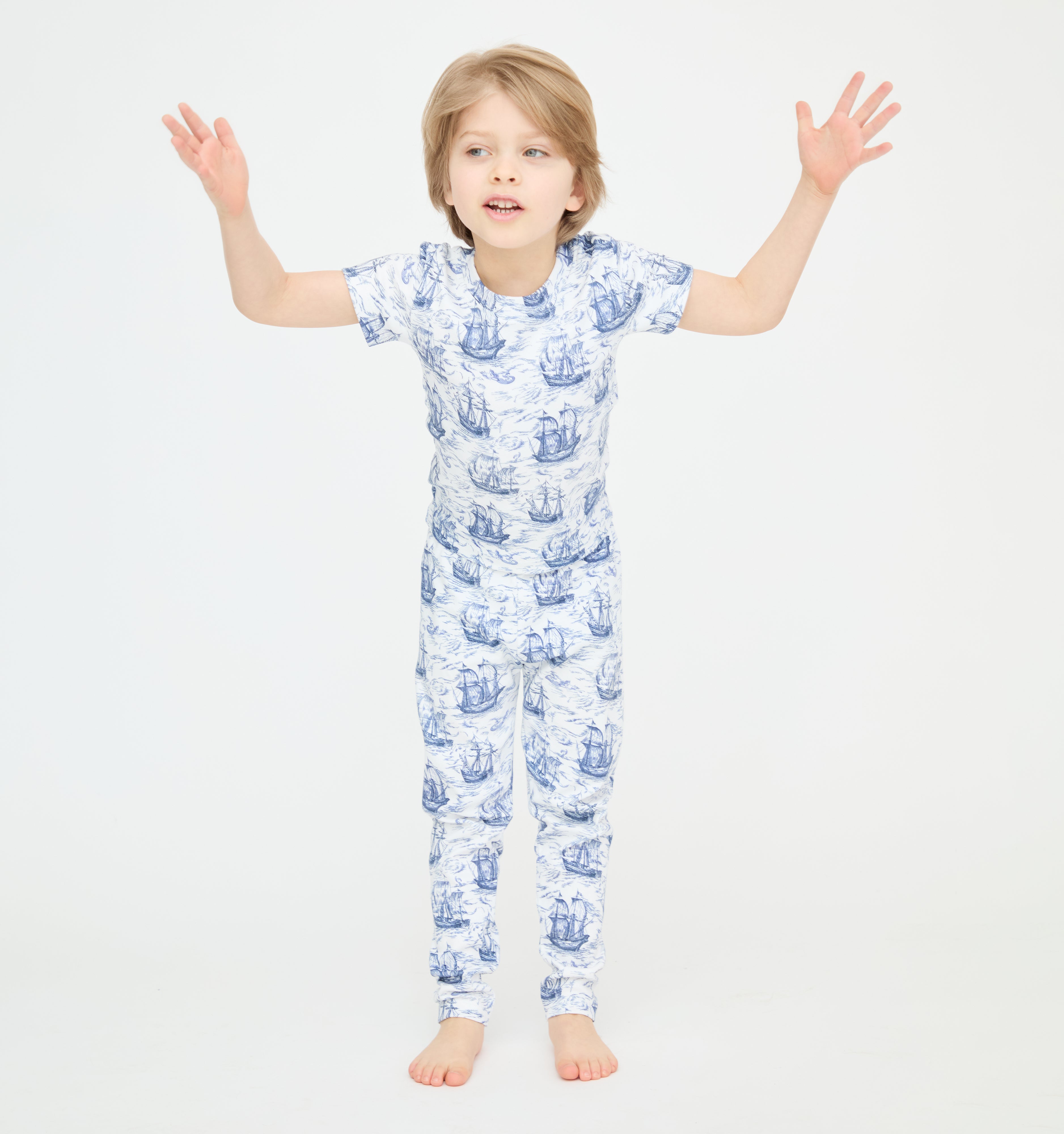 The Tiny PJ Set - Navy Mariner's Toile