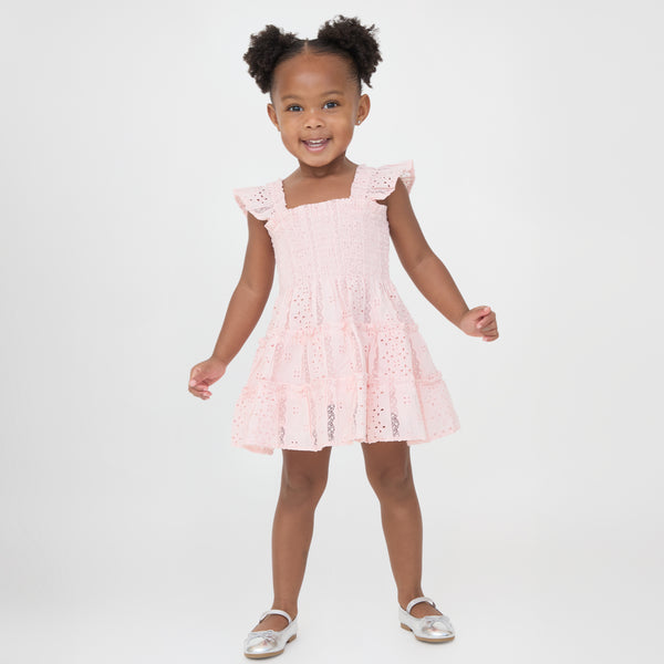 The Tiny Ellie Nap Dress - Pink Broderie Voile – Hill House Home