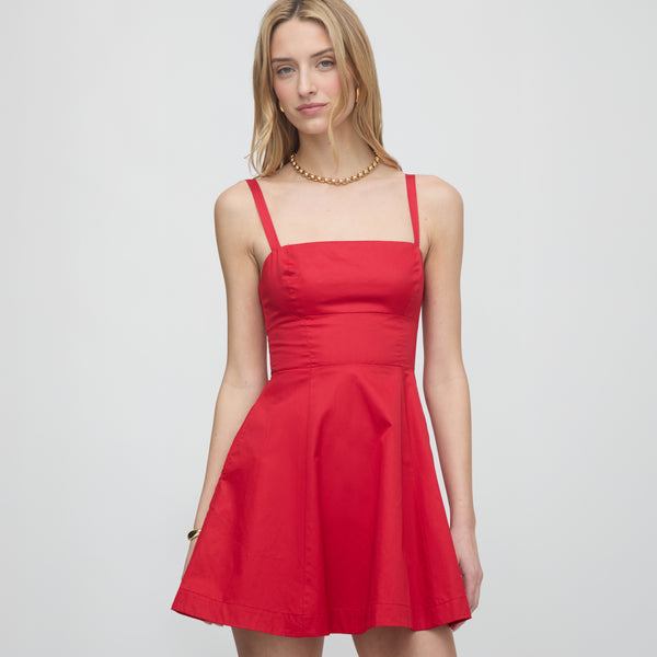 The Margot Mini Dress | Red / S | 100% Cotton