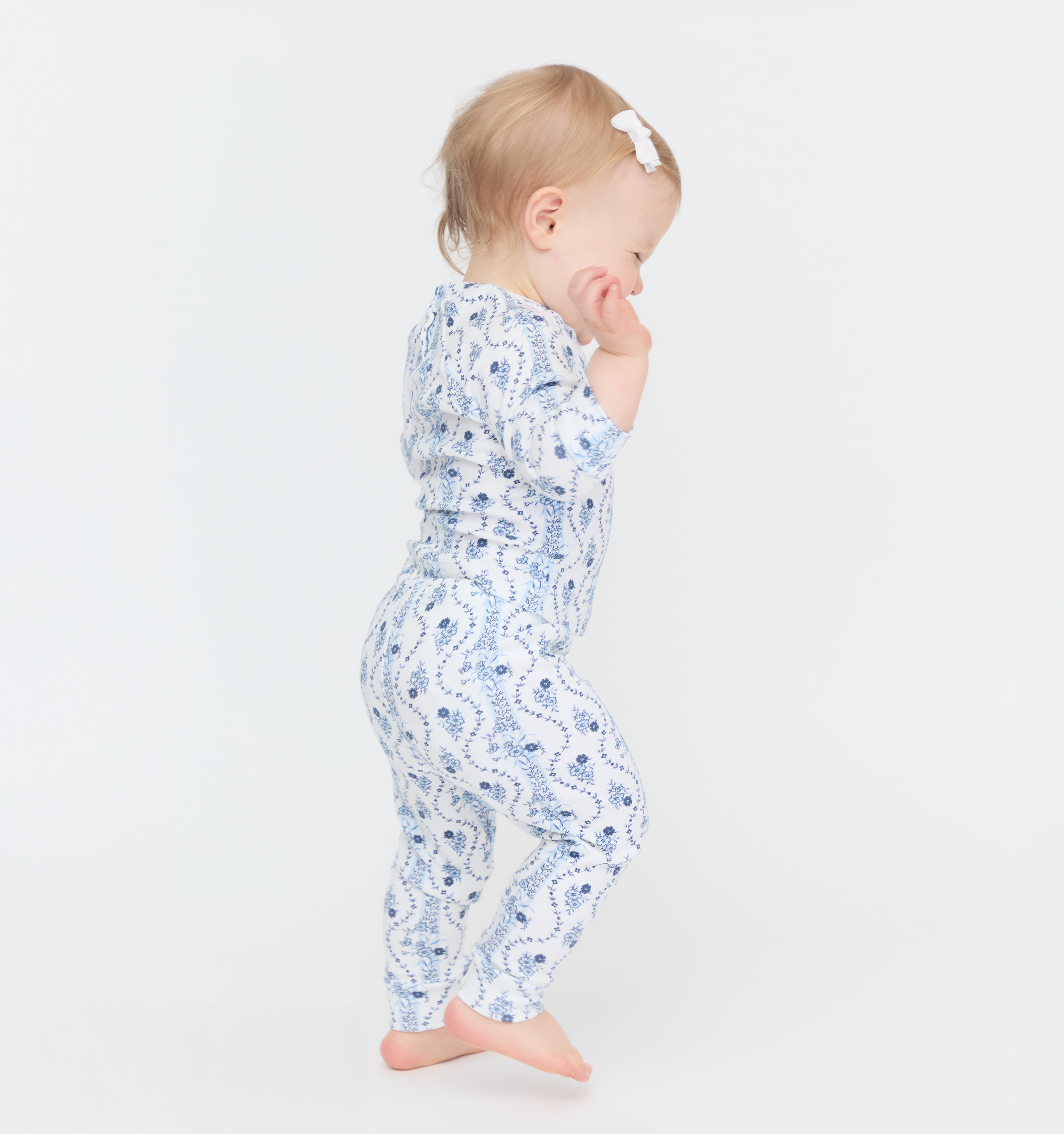 The Baby PJ Set - Blue Vine Stripe