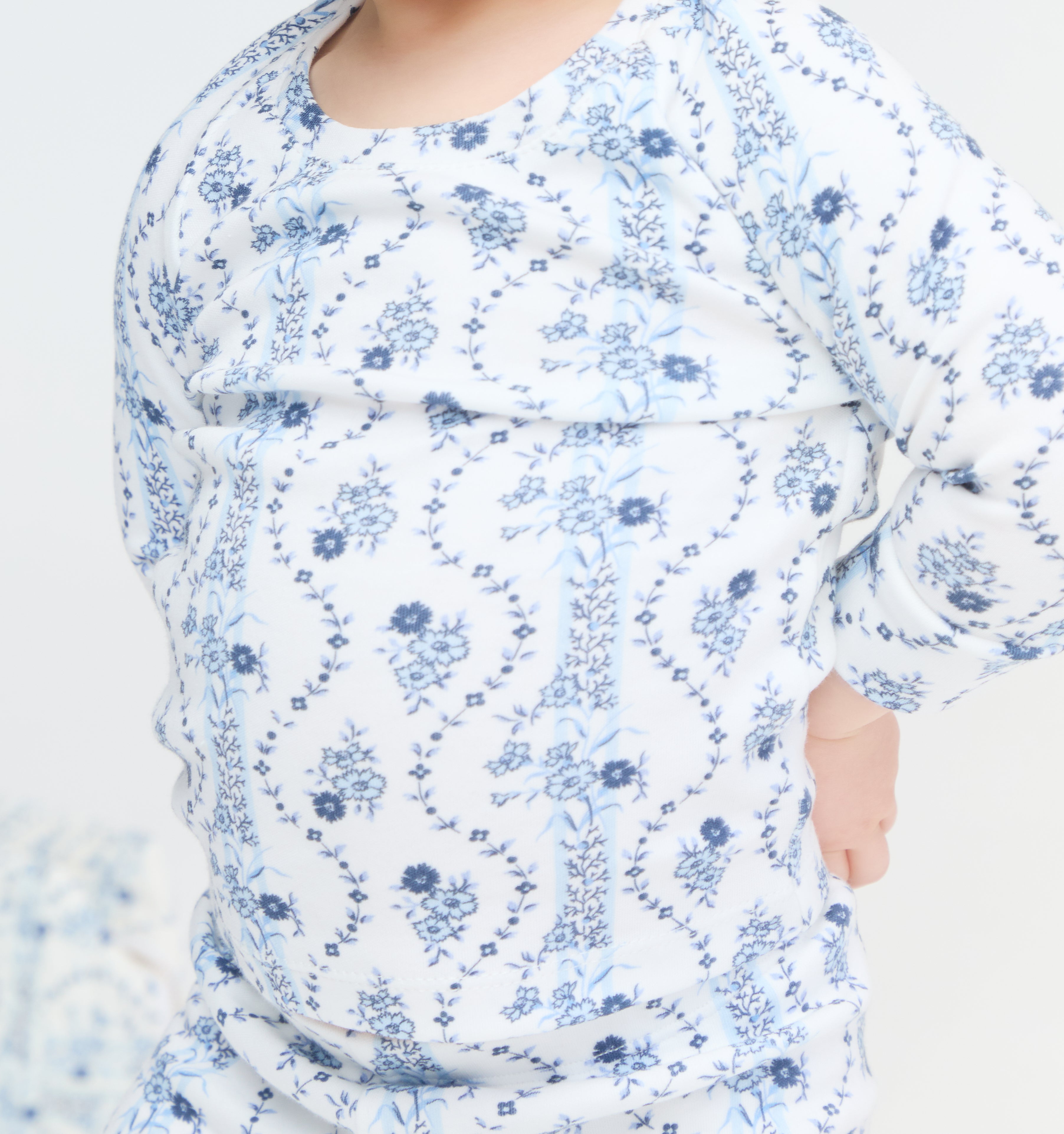 The Baby PJ Set - Blue Vine Stripe