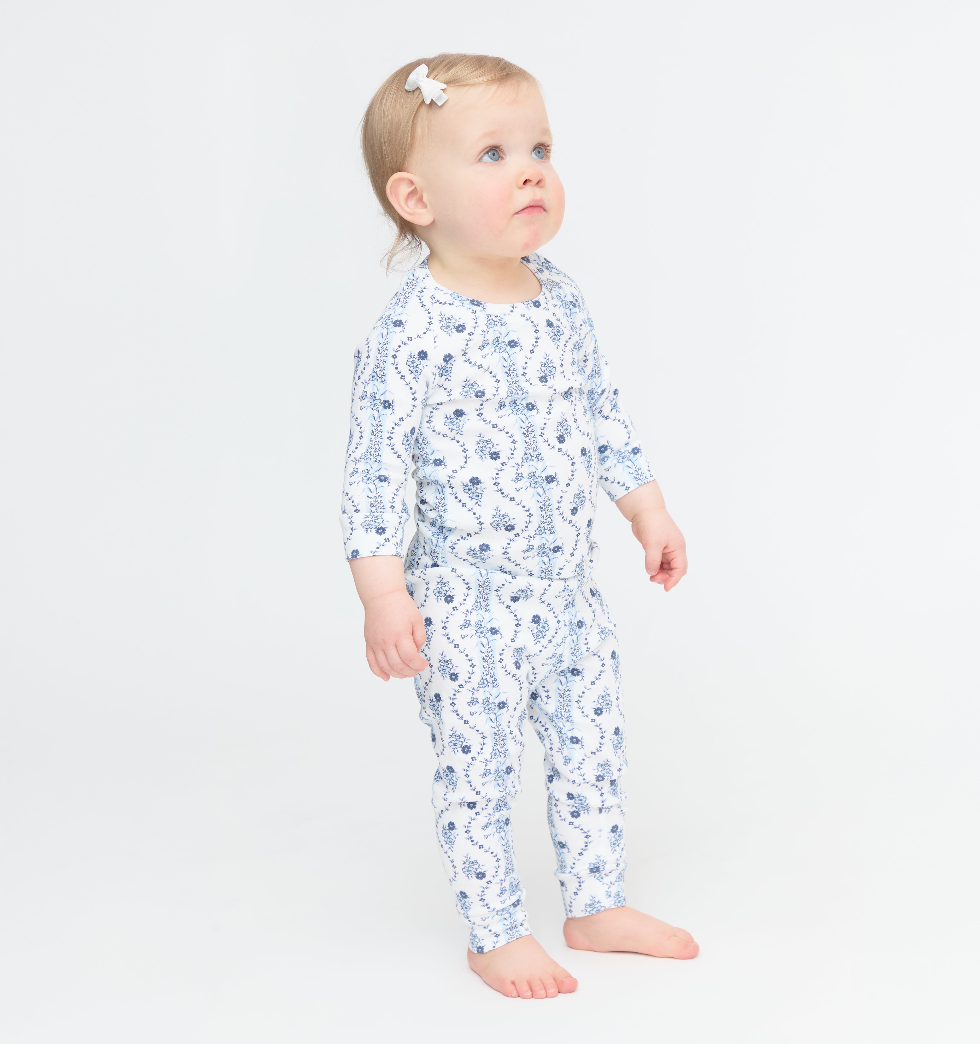 The Baby PJ Set - Blue Vine Stripe