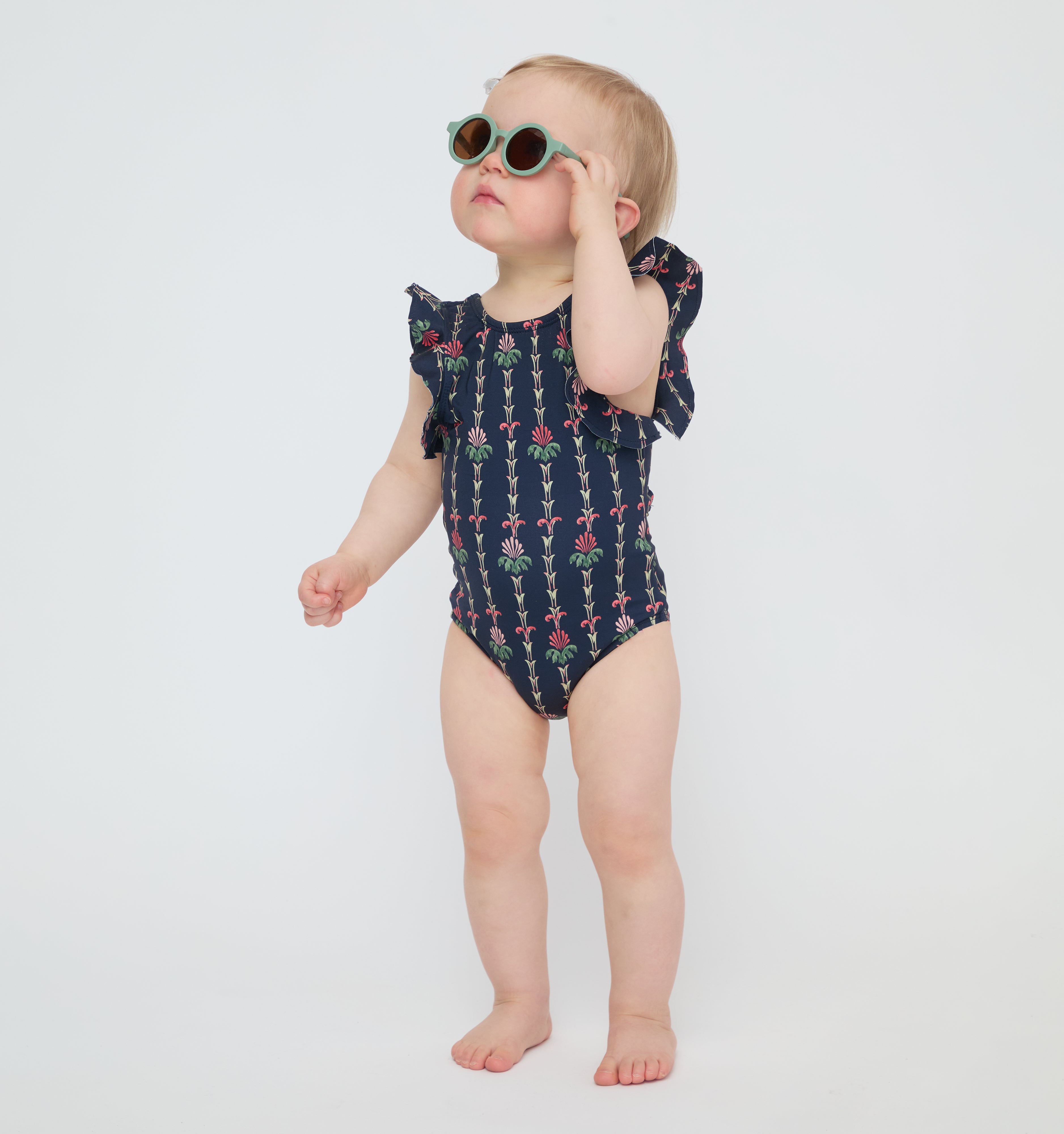 The Tiny Rosie Swimsuit - Navy Trailing Fern