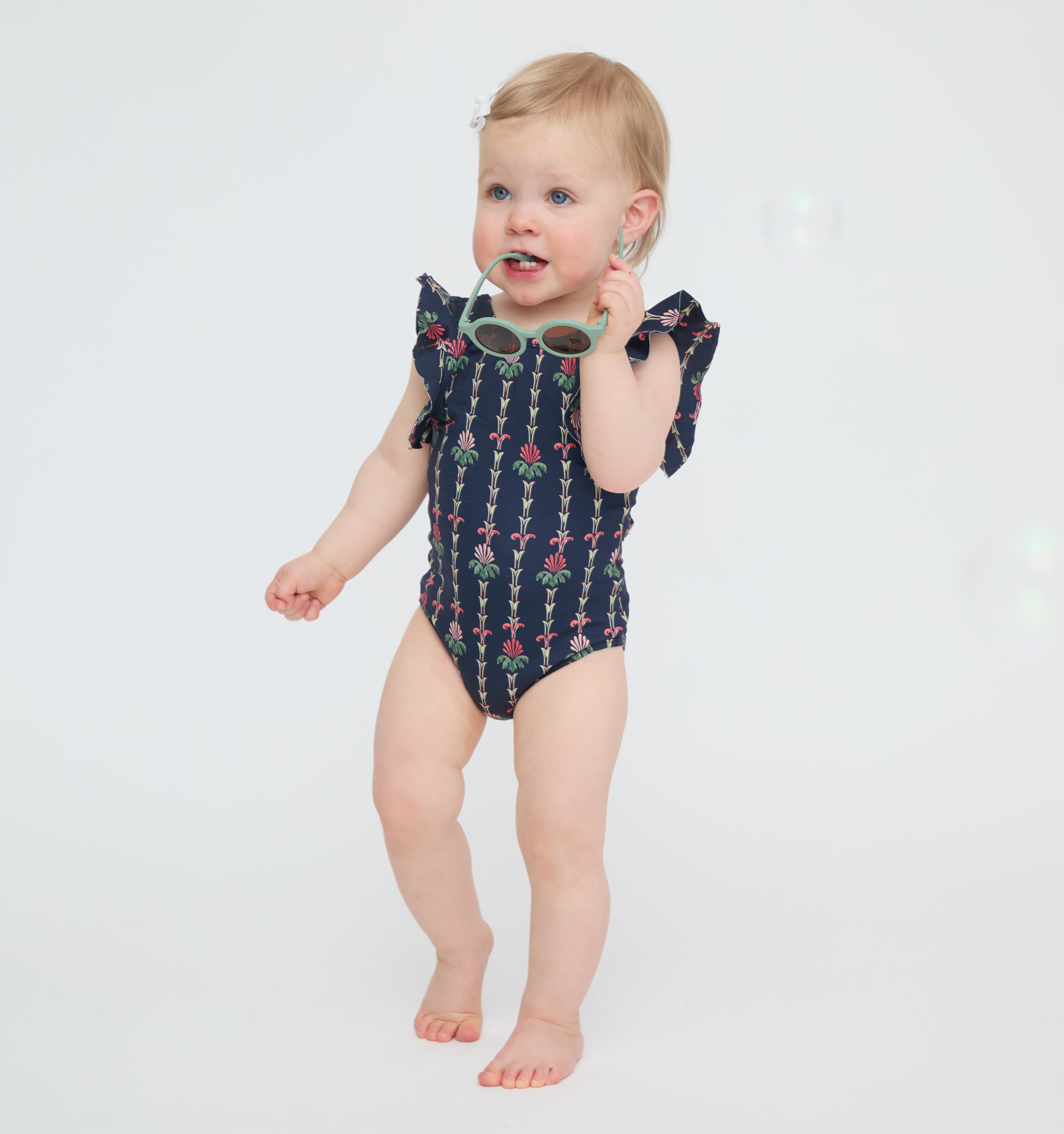 The Tiny Rosie Swimsuit - Navy Trailing Fern