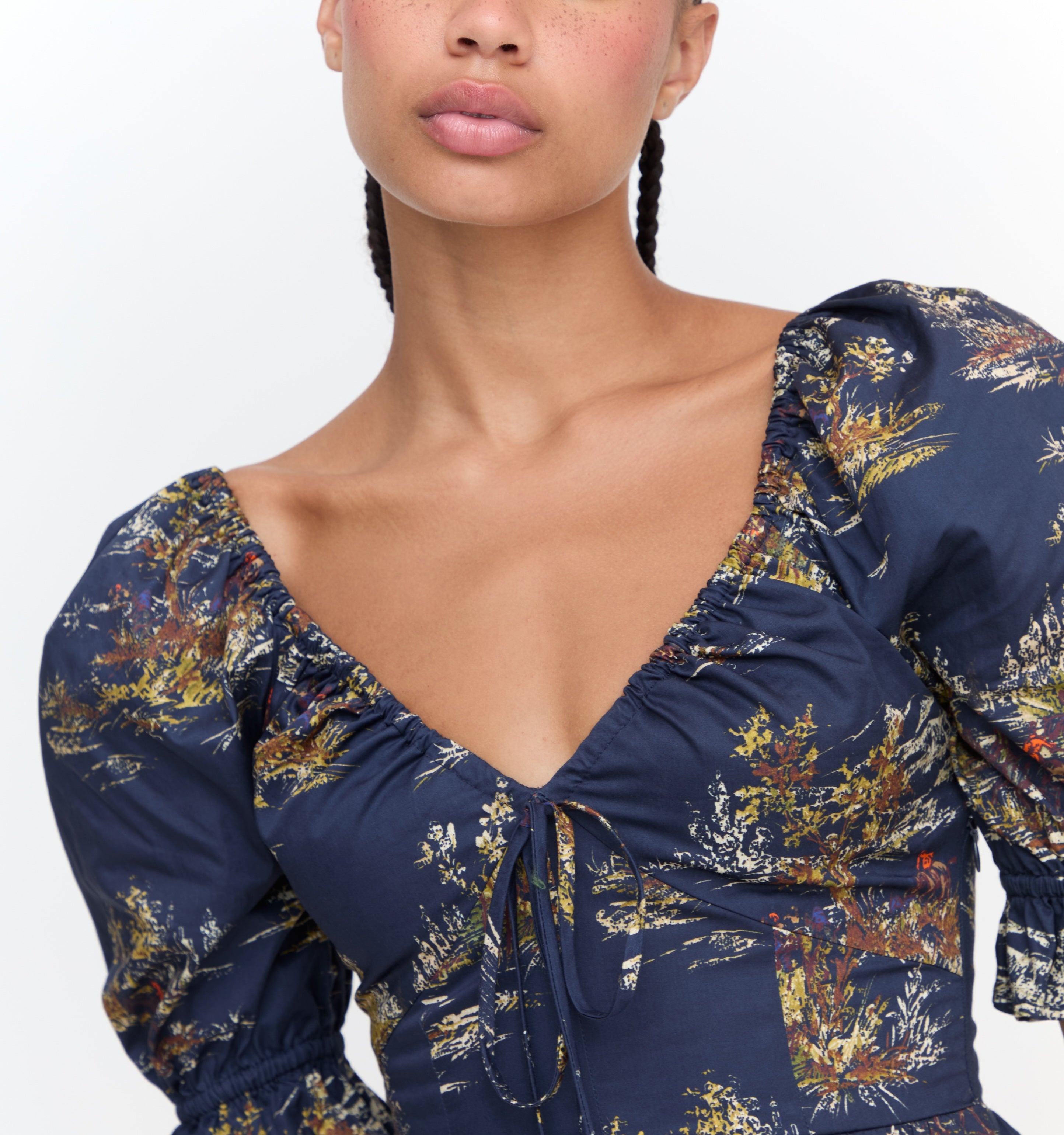 The Ophelia Dress - Navy Equestrian Toile