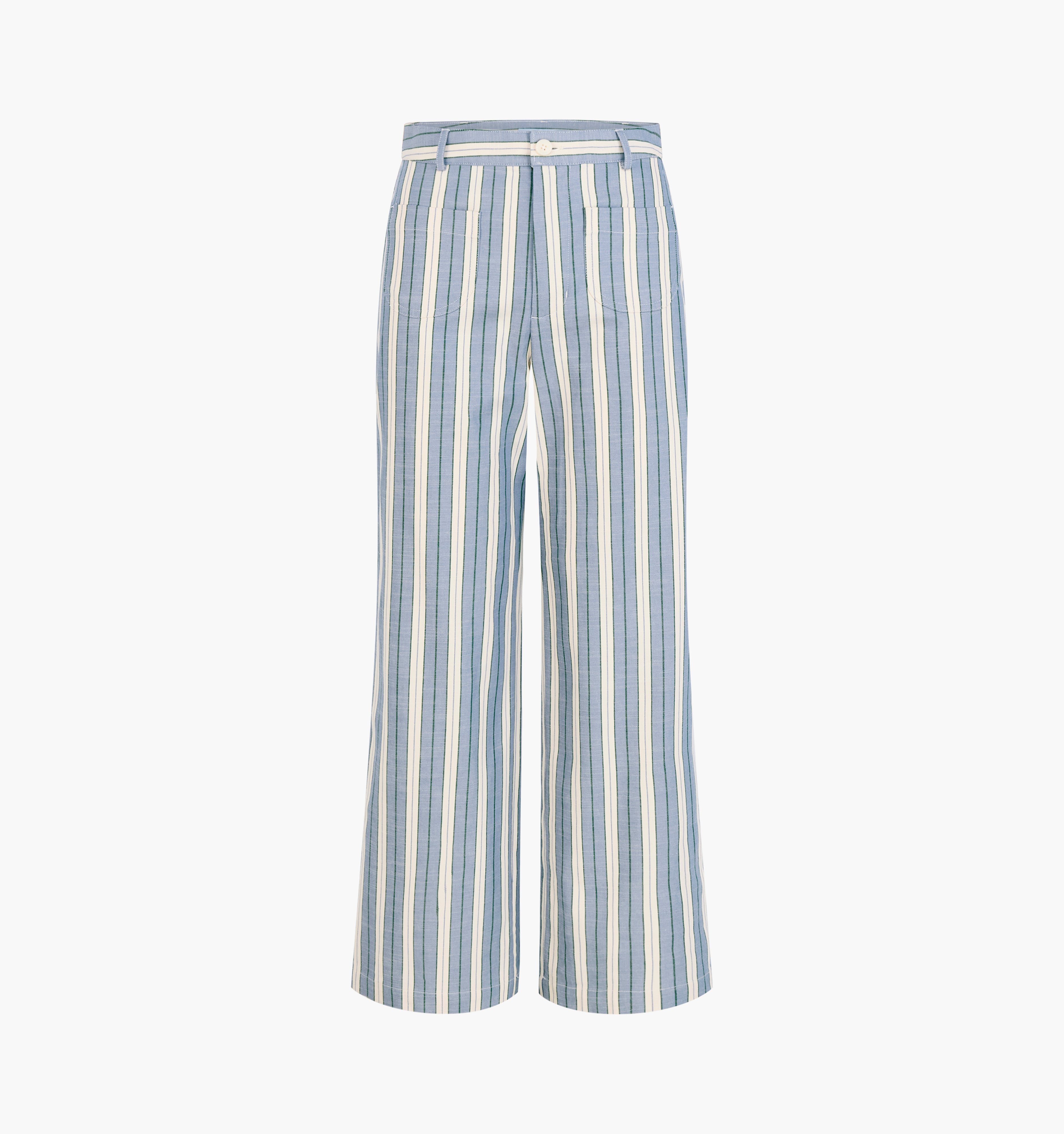 The Mindy Pant - Coln Ticking Stripe Dusty Blue – Hill House Home