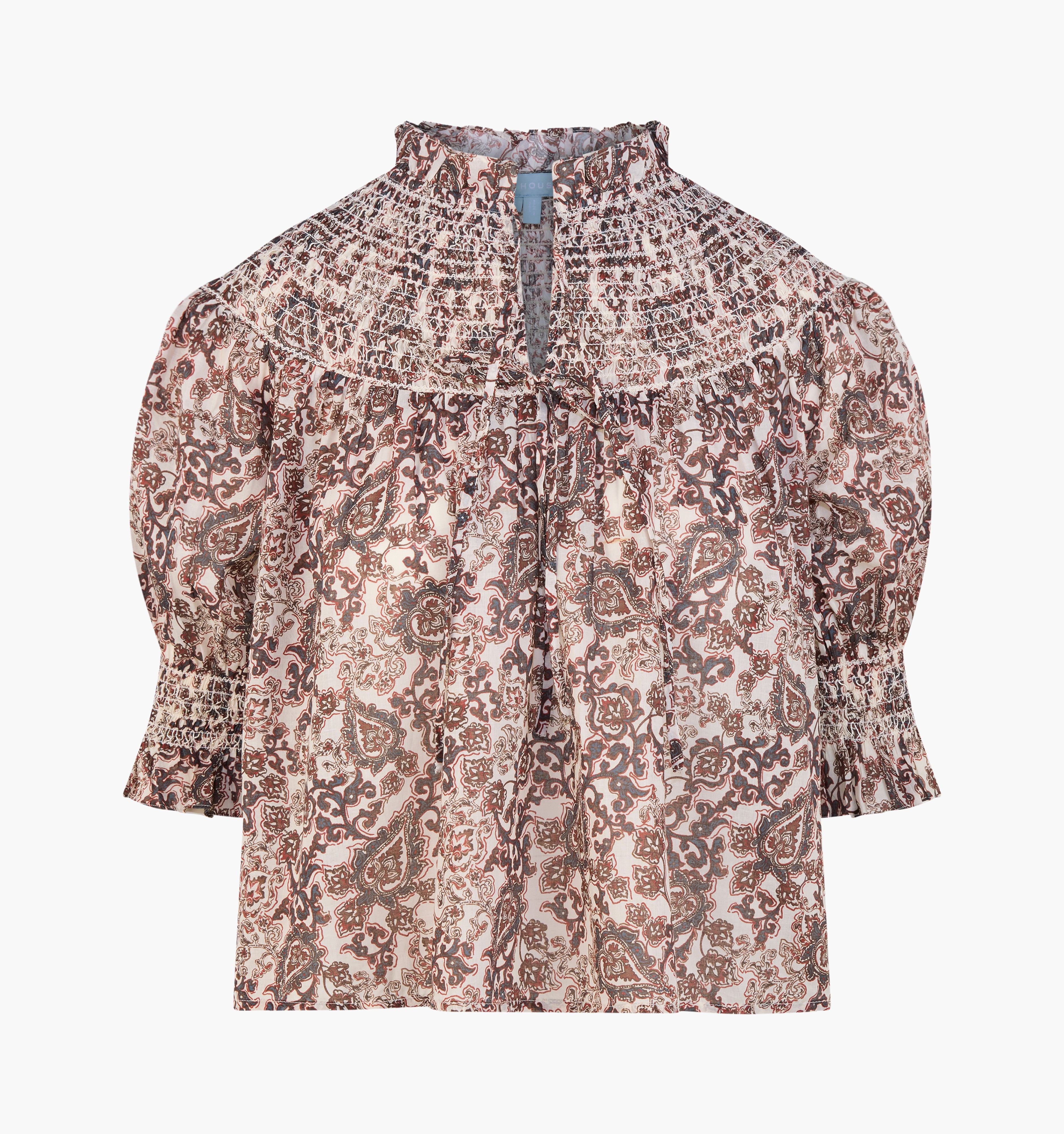 The Zinnia Top - Chedworth Paisley Brown – Hill House Home