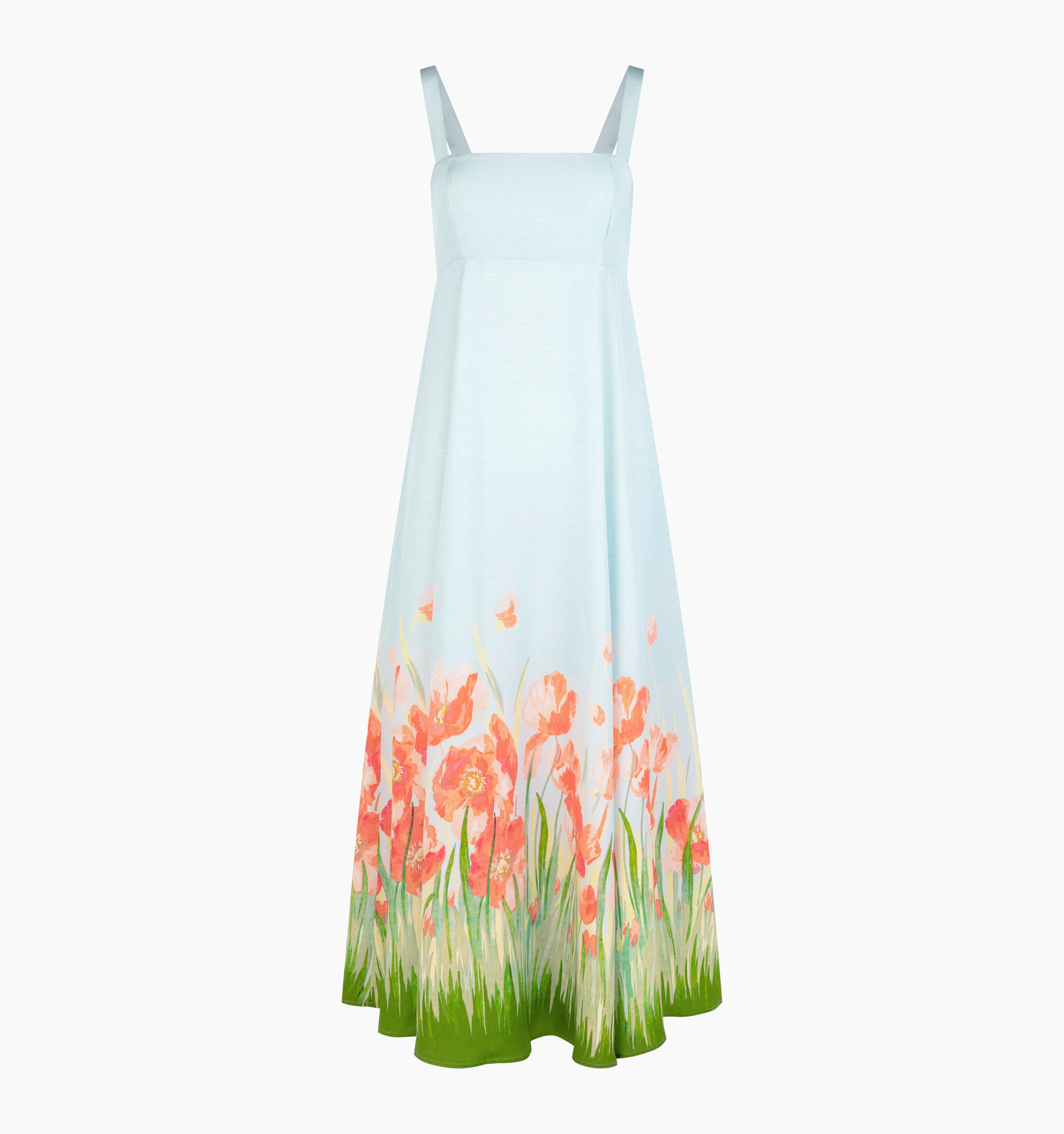 The Rowena Dress - Poppy Flower Field