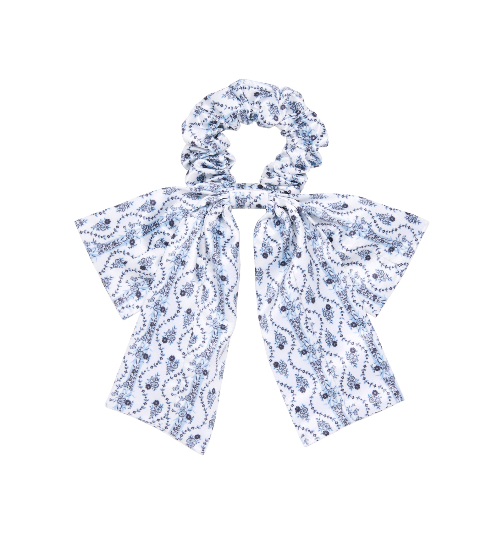 The Hill House x Wet Brush Scrunchie Bow - Blue Vine Stripe