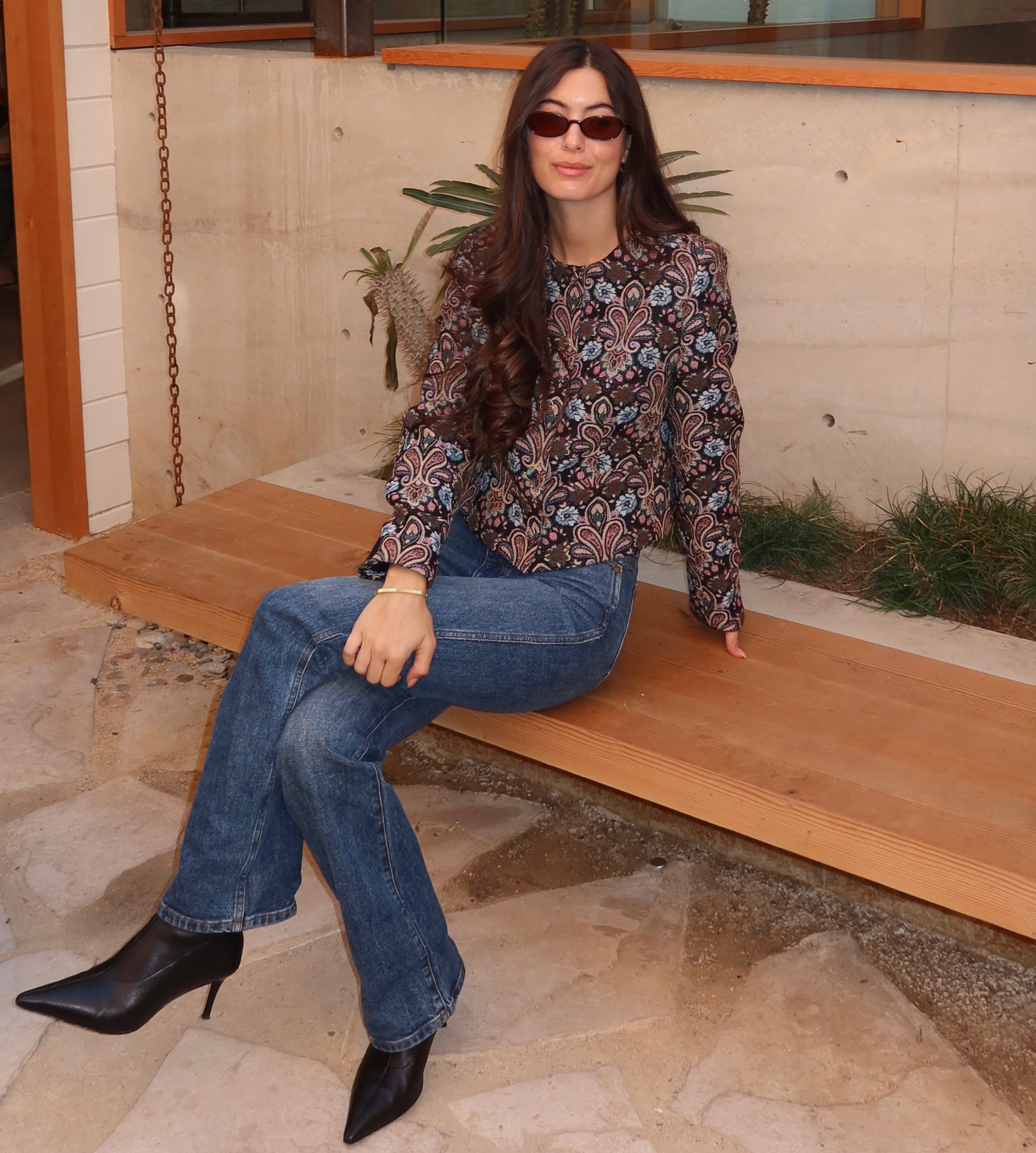 The Virginia Jacket - Black Tapestry Fleur Brocade