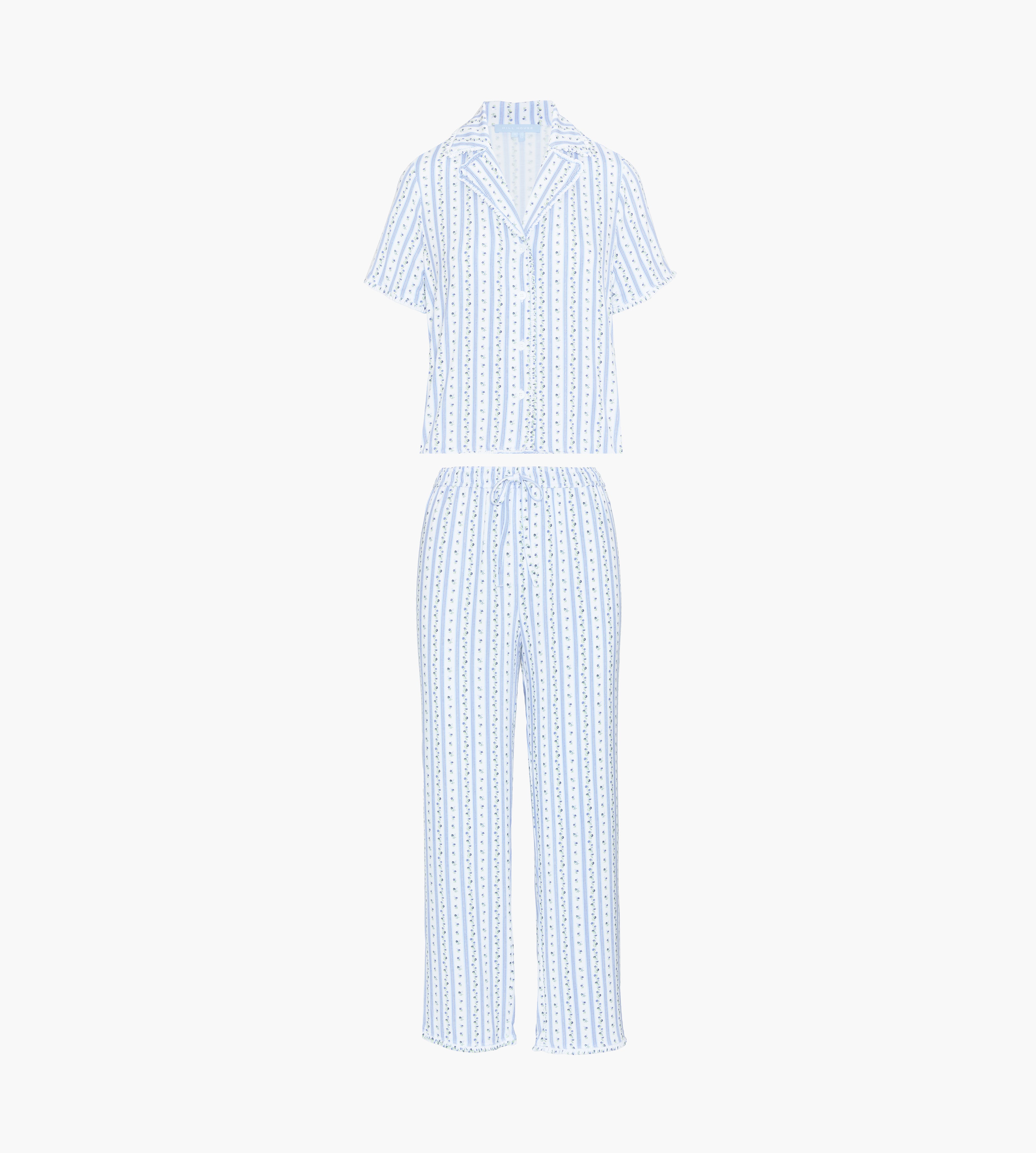 The Marina Pajama Set - Blue Petal Stripe