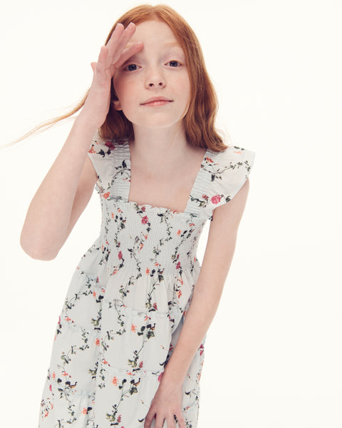 The Tiny Ellie Nap Dress - Pond Floral Poplin – Hill House Home