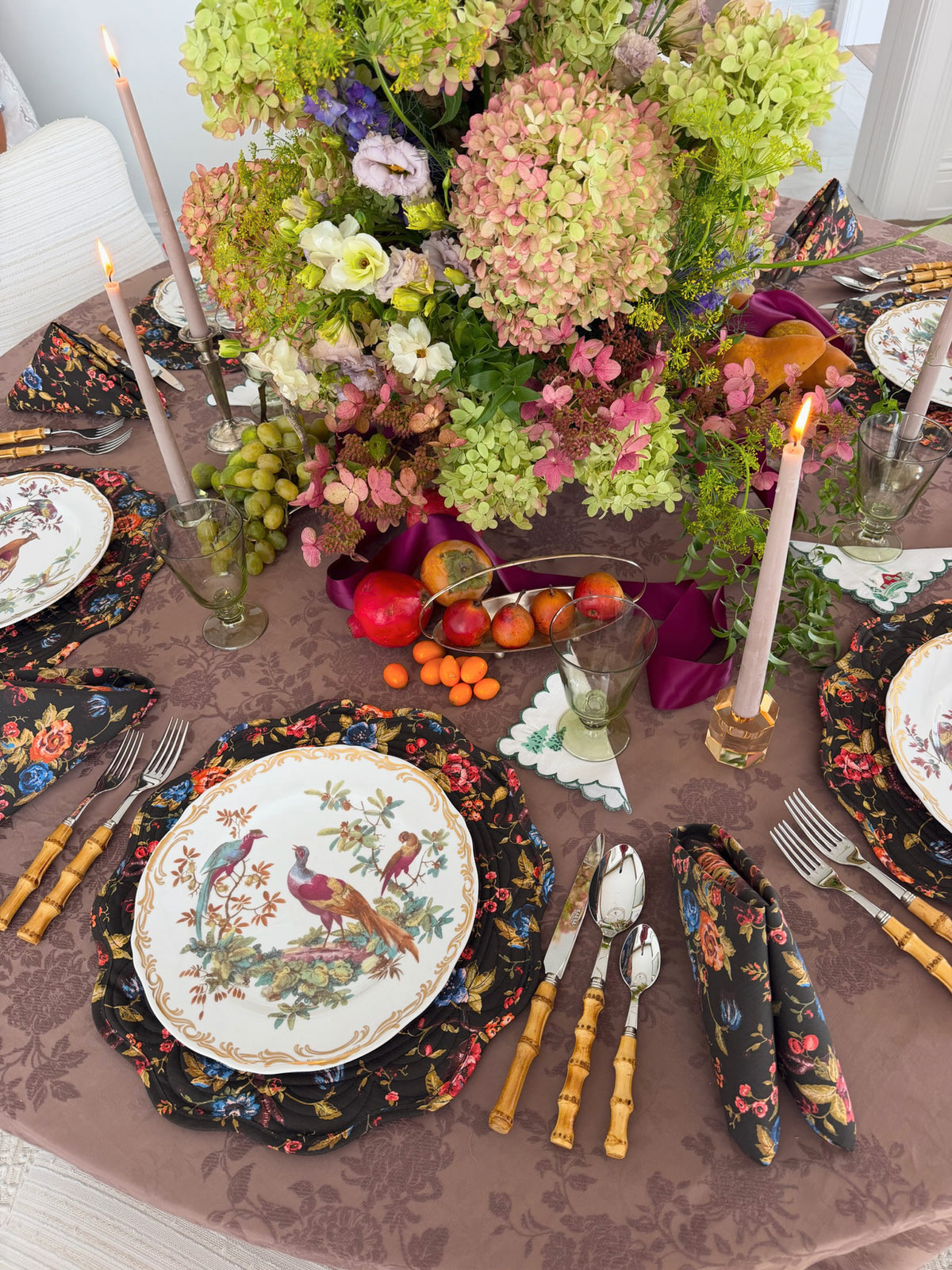 The Scallop Placemat Set (Set of 4) -  Rambling Rose Chocolate