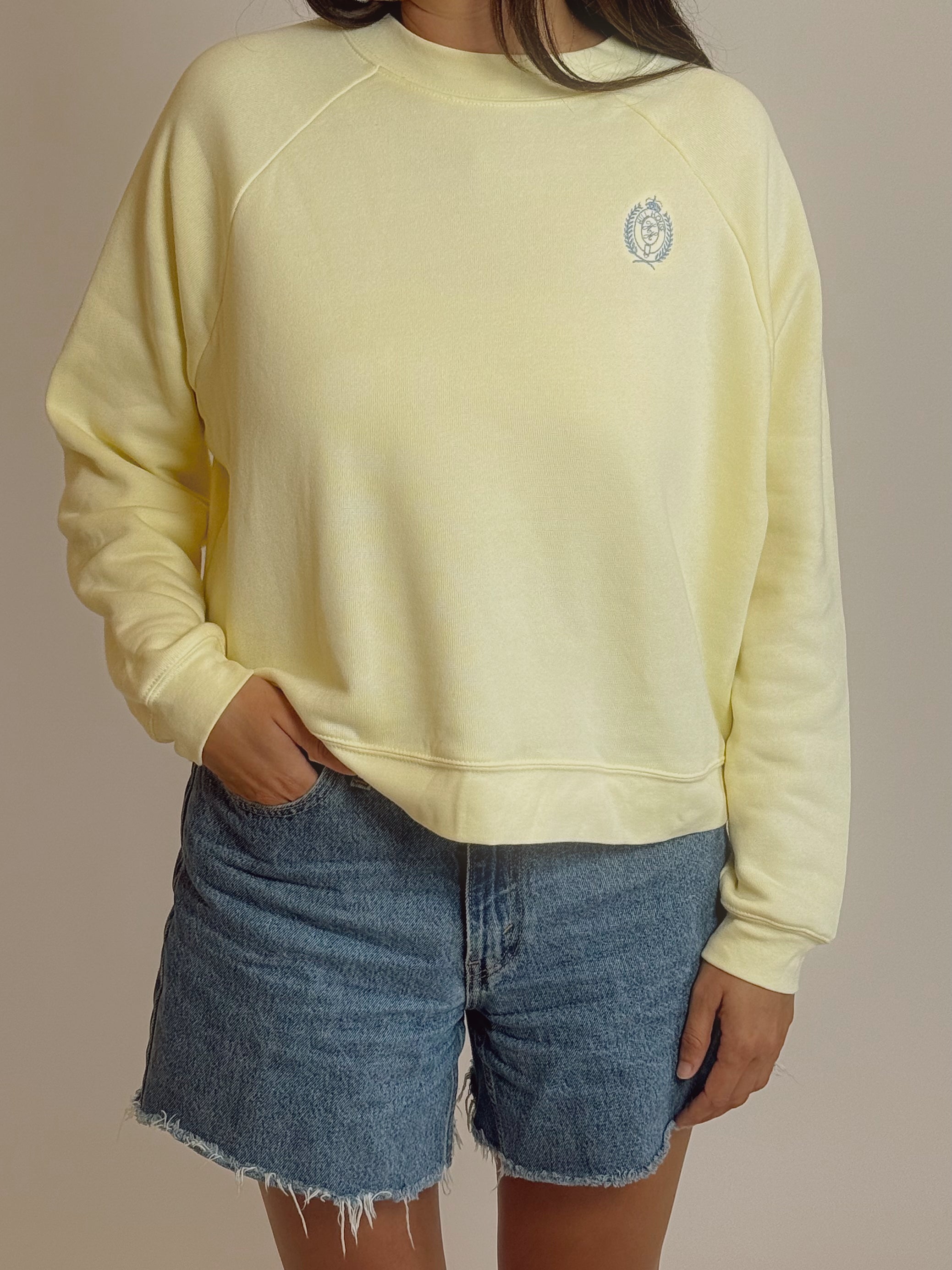 The Cropped Sweatshirt - Butter Yellow