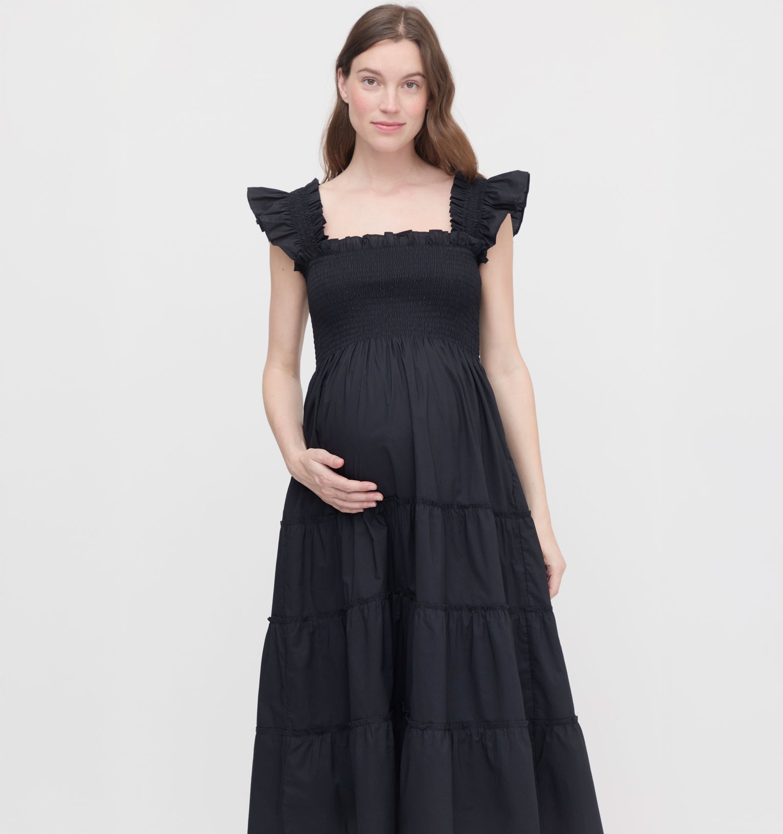 The Maternity Ellie Nap Dress Black Cotton | M | 100% Cotton