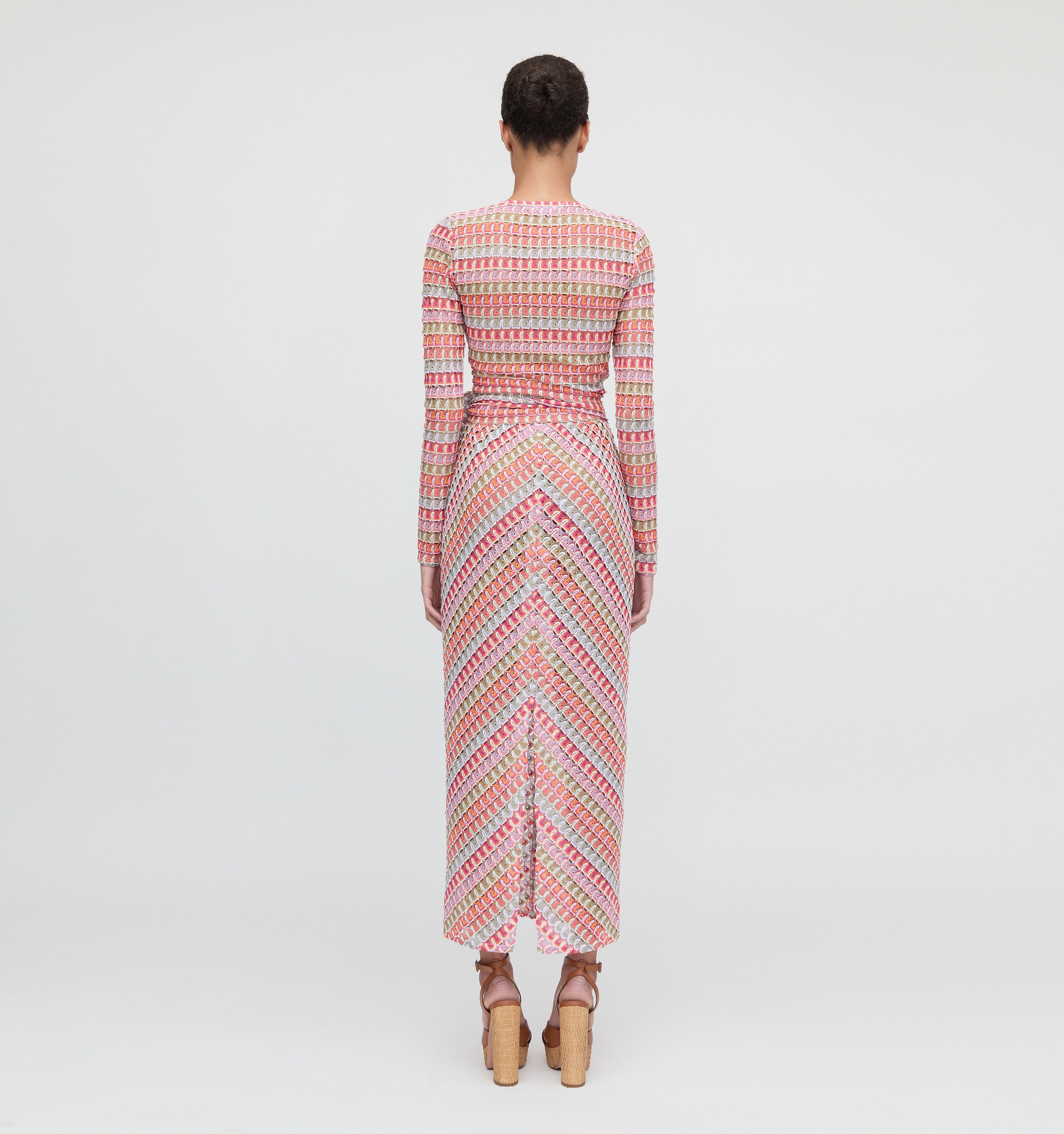 The Zoey Maxi Skirt - Pastel Crochet Knit