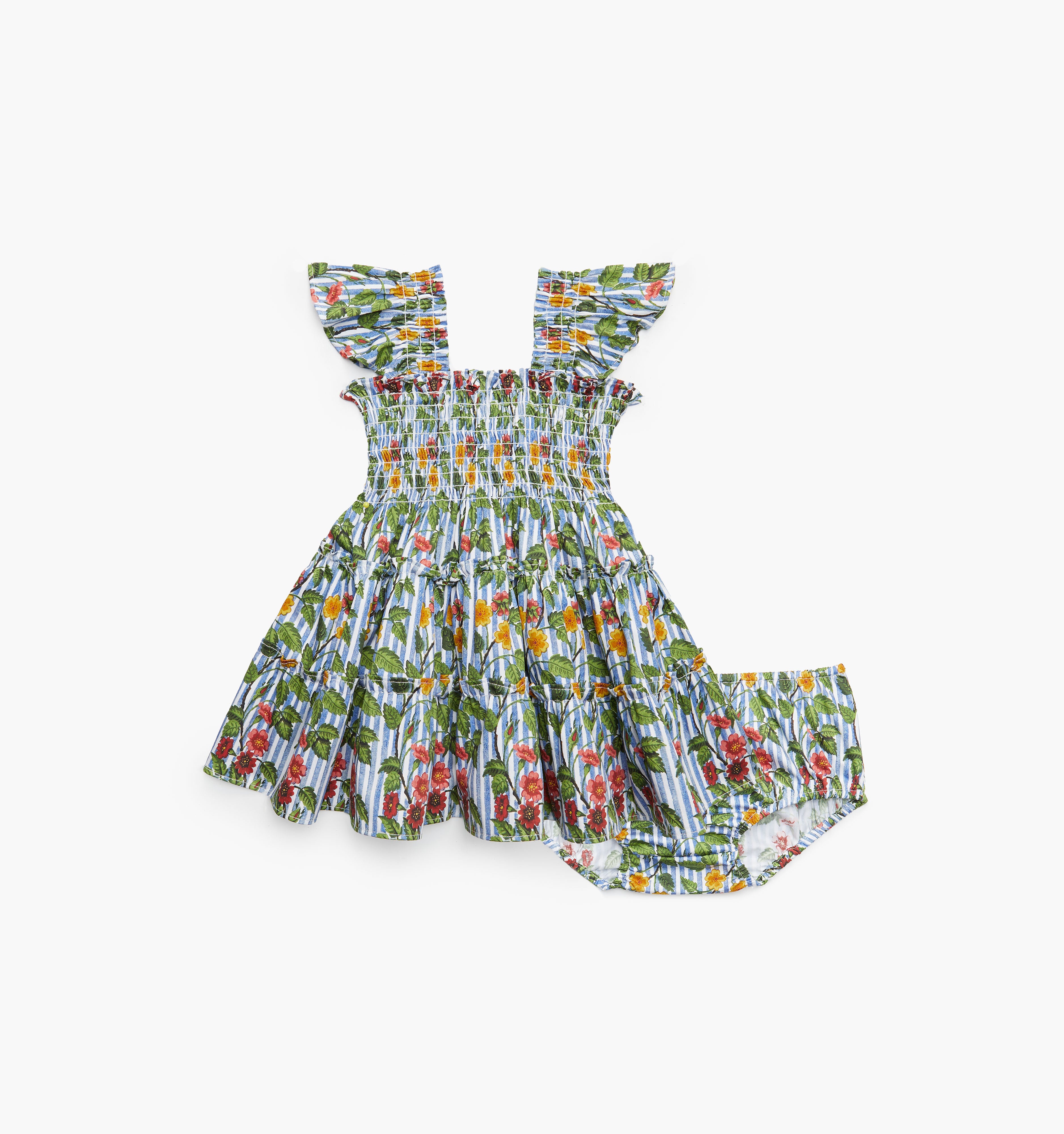 The Baby Ellie Nap Dress - Geranium Stripe