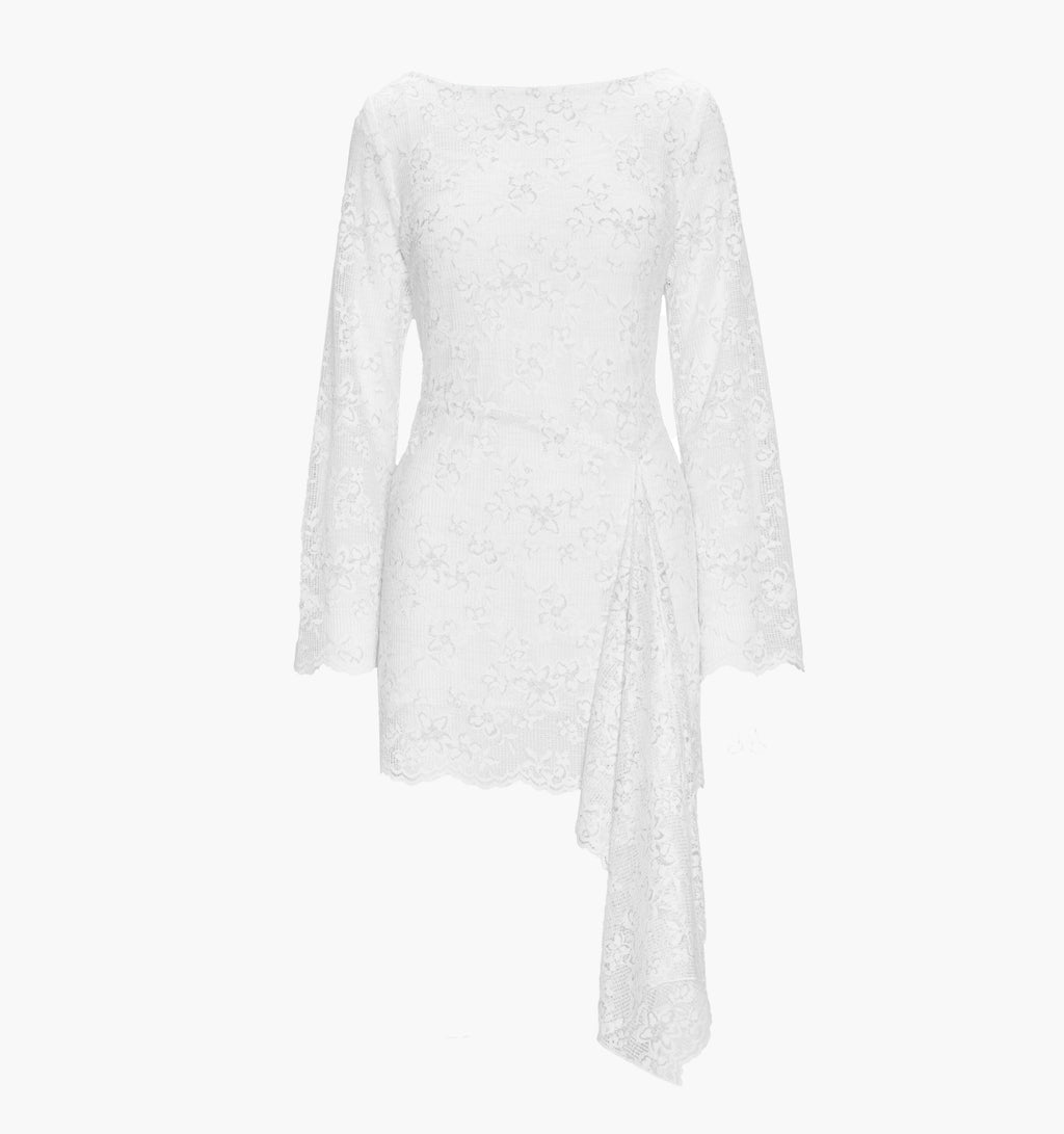 The Becca Dress | White Metallic Lace / M | 100% Cotton | Hill House Home