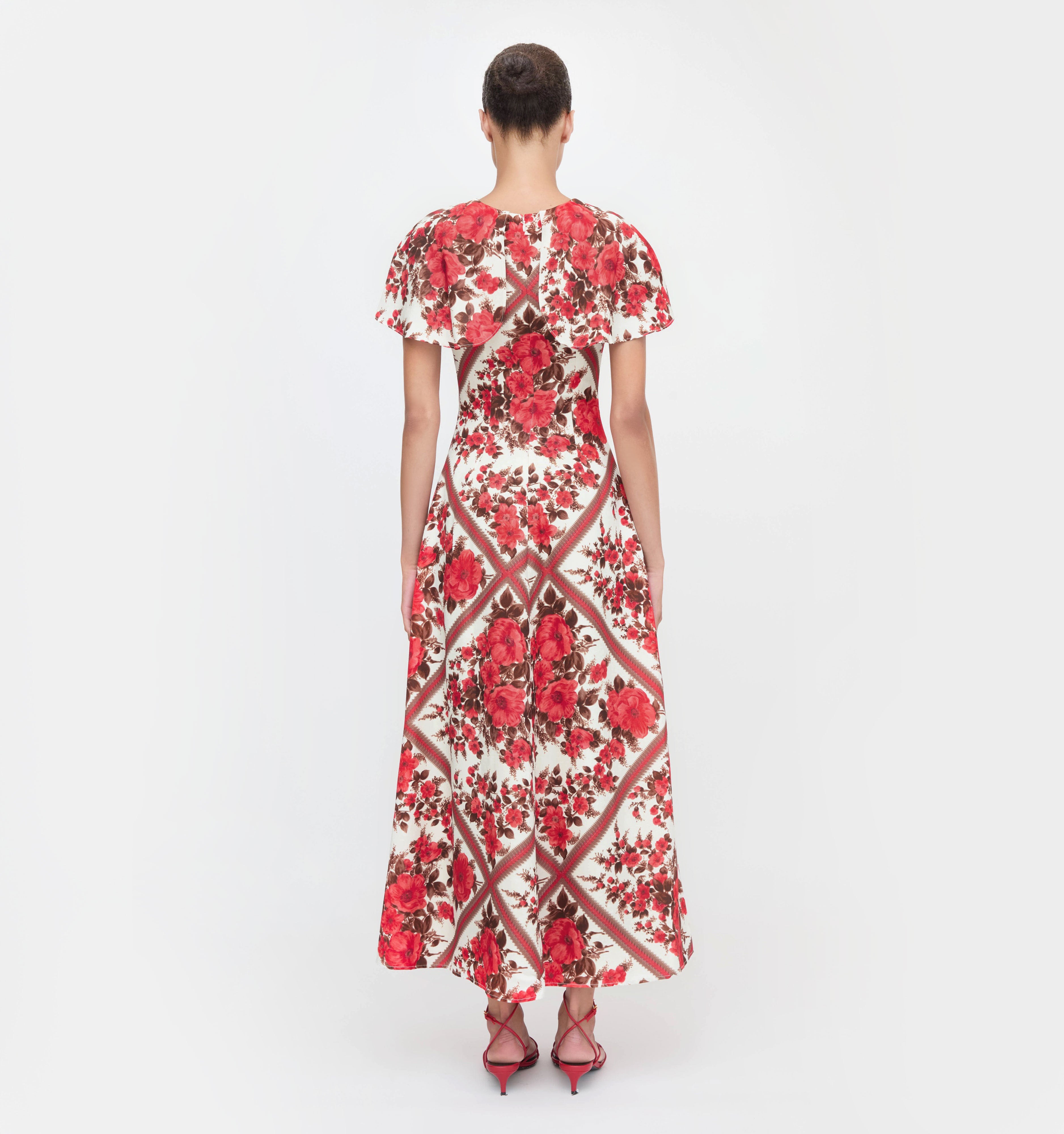 The Davina Dress - Red Diamond Rose