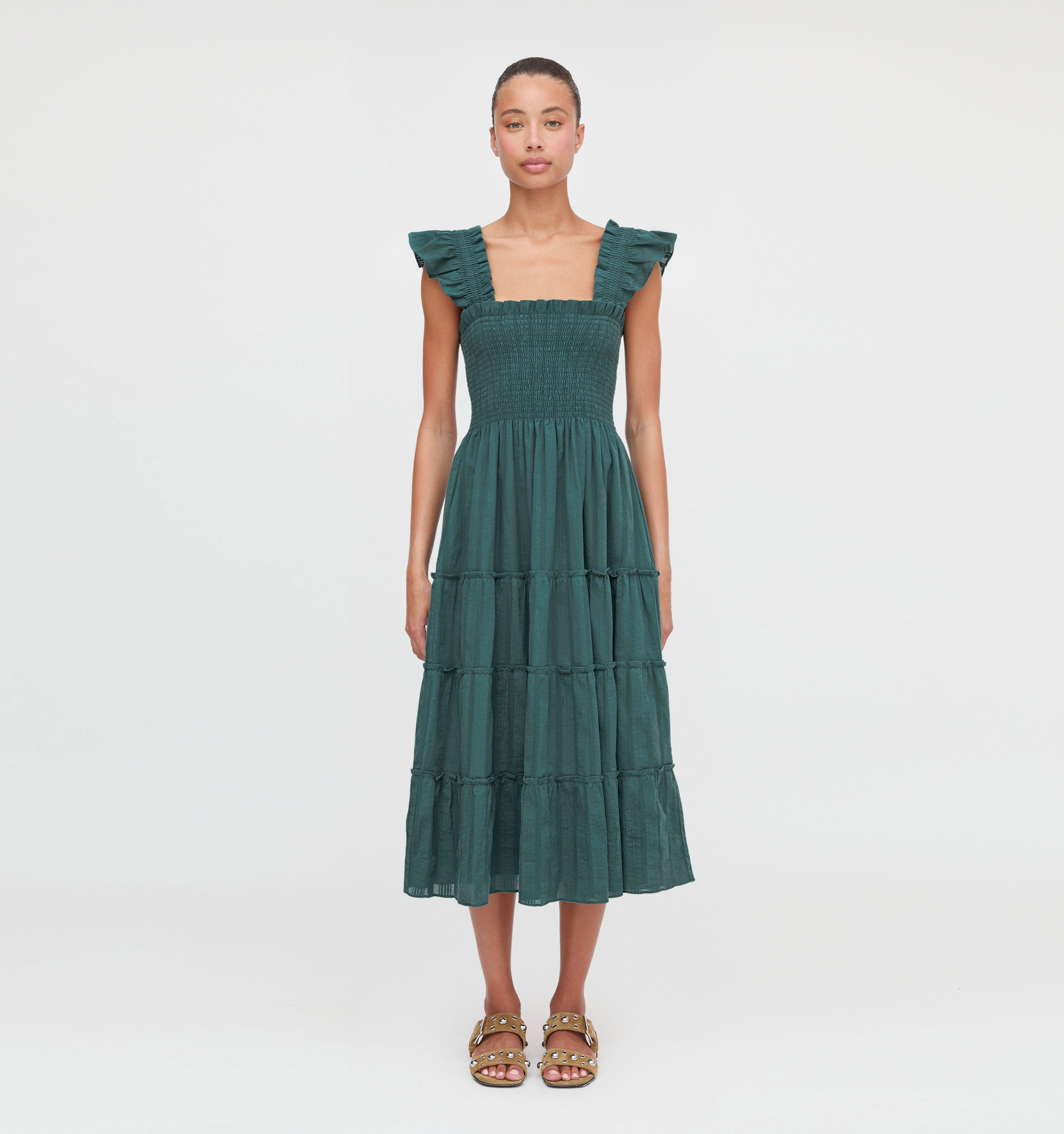 The Ellie Nap Dress - Midnight Garden Poplin – Hill House Home