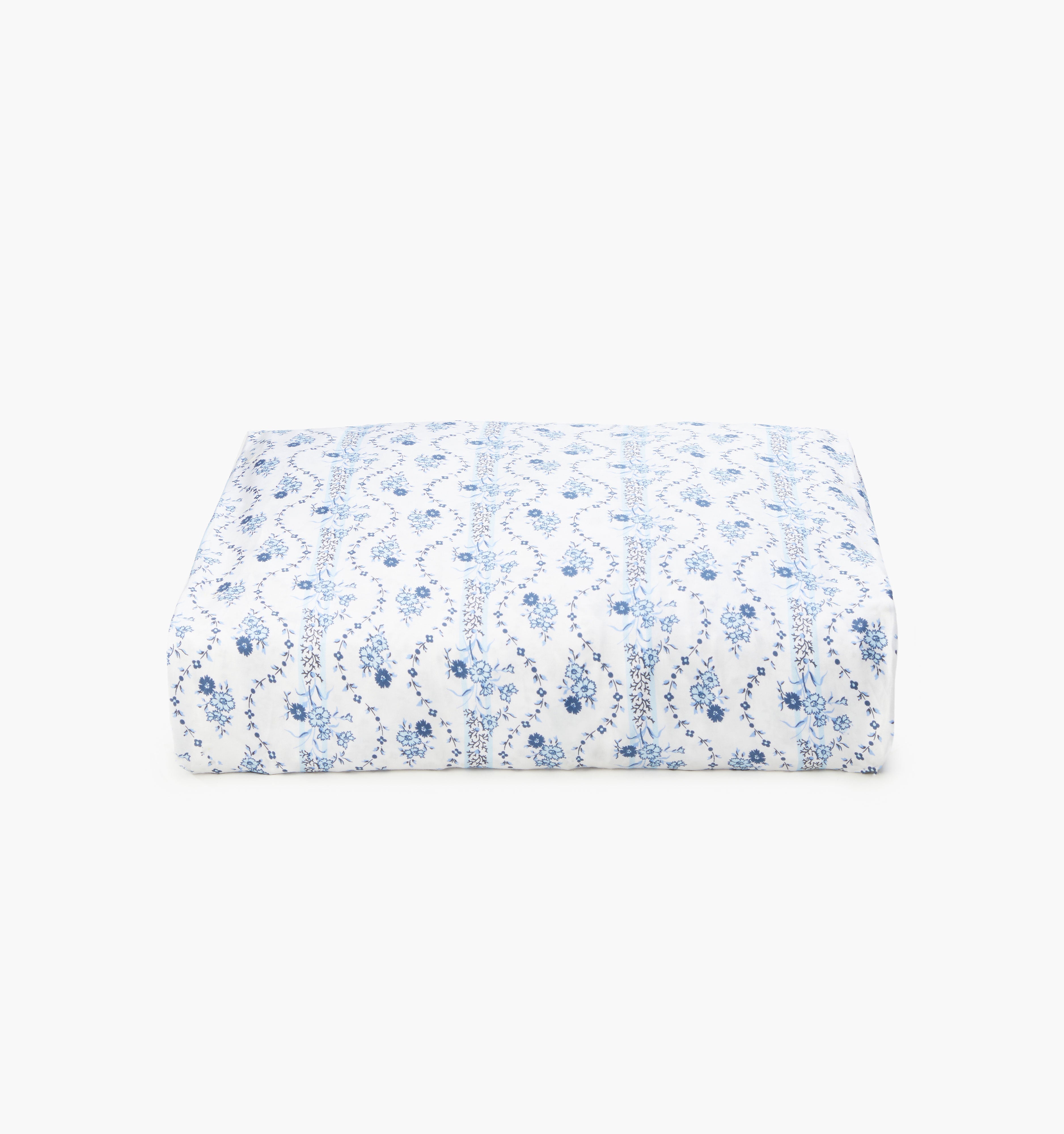 The Fitted Sheet - Blue Vine Stripe