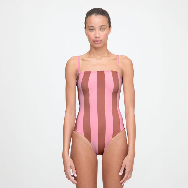 The Giana One Piece - Coral Cabana Stripe – Hill House Home