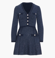 The Lana Dress - Navy Sequin – Hill House Home