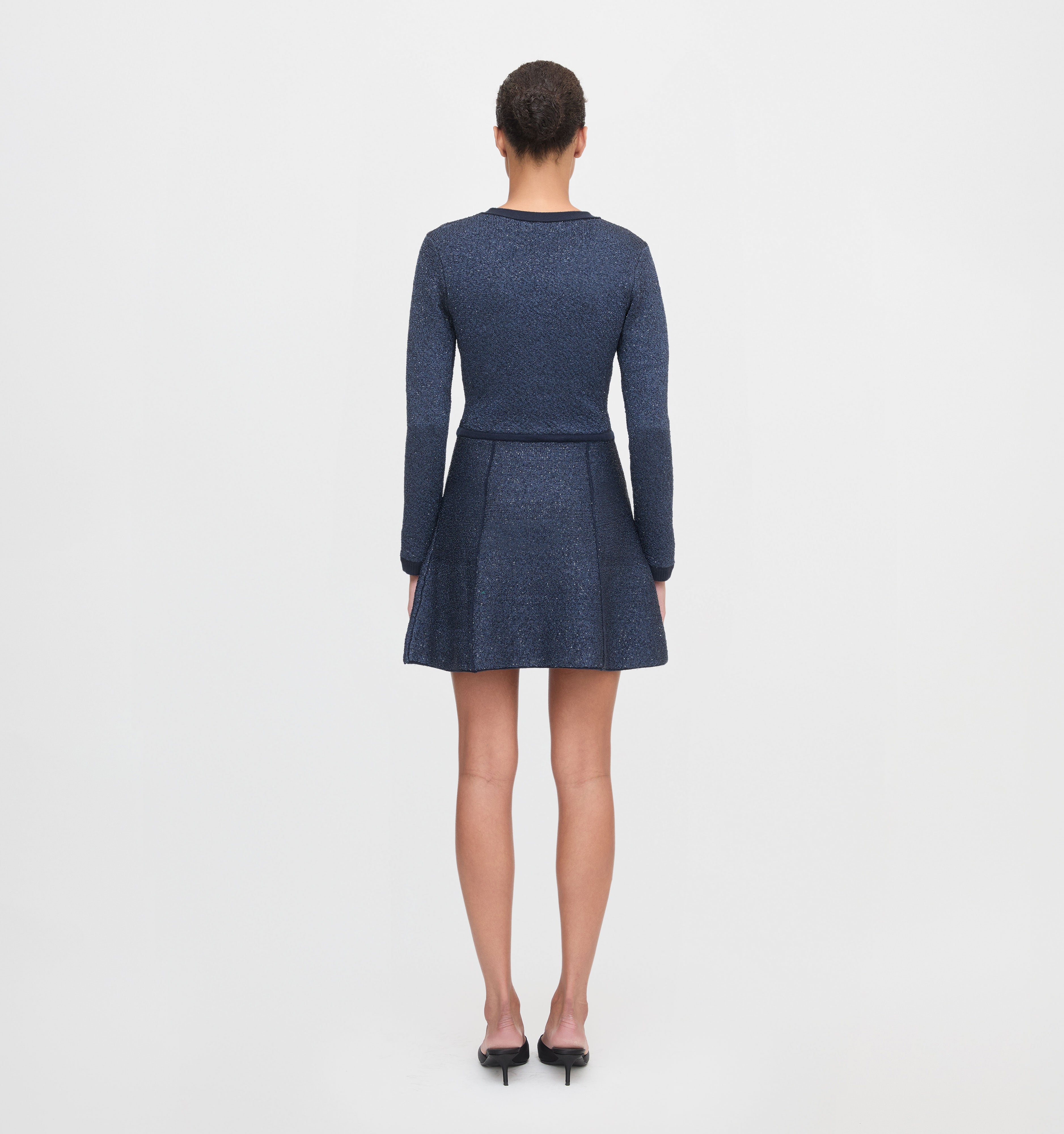 The Lana Dress in Navy Sequin color: Navy Sequin